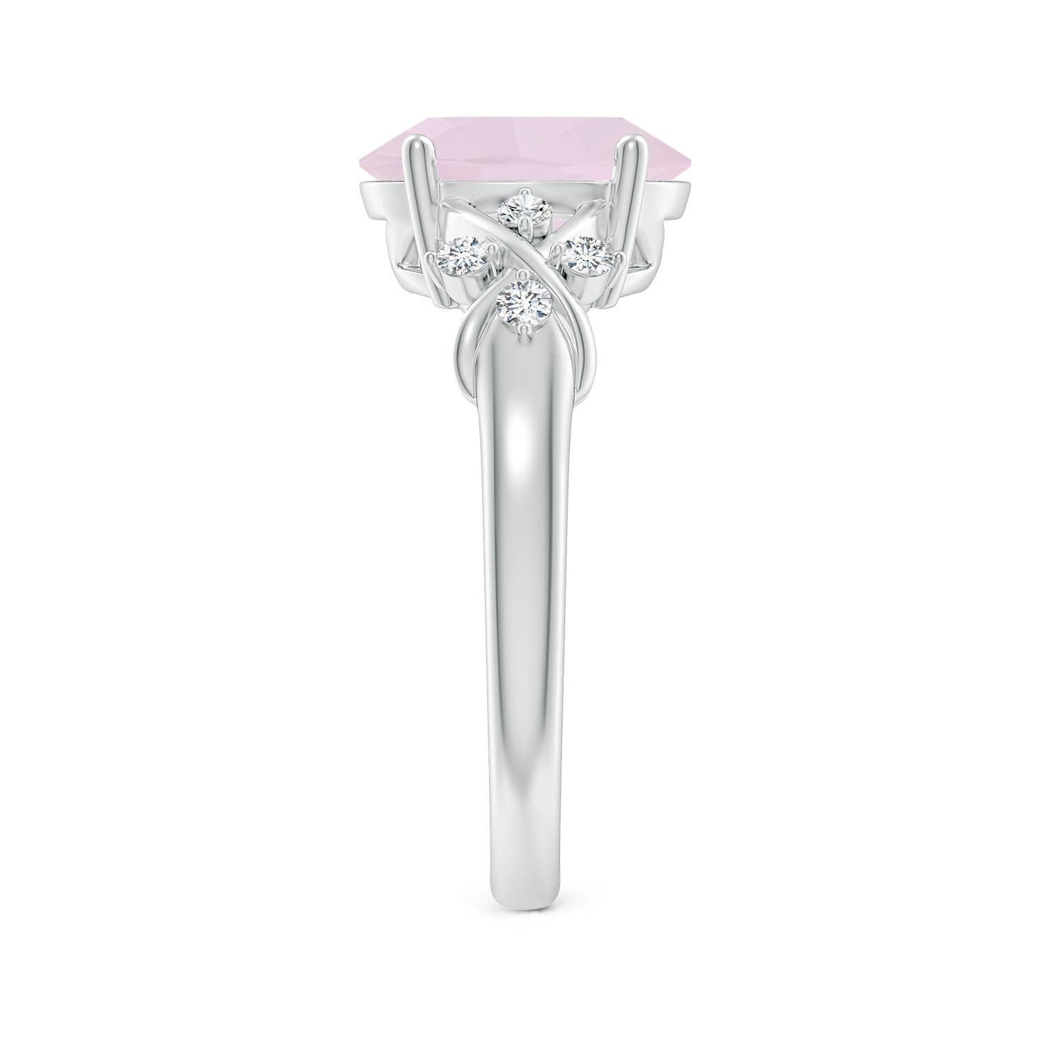 A - Rose Quartz / 2.37 CT / 14 KT White Gold