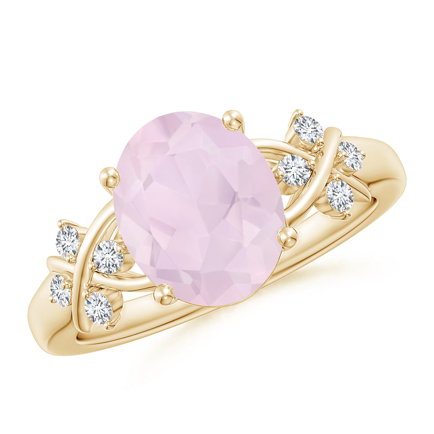 A - Rose Quartz / 2.37 CT / 14 KT Yellow Gold