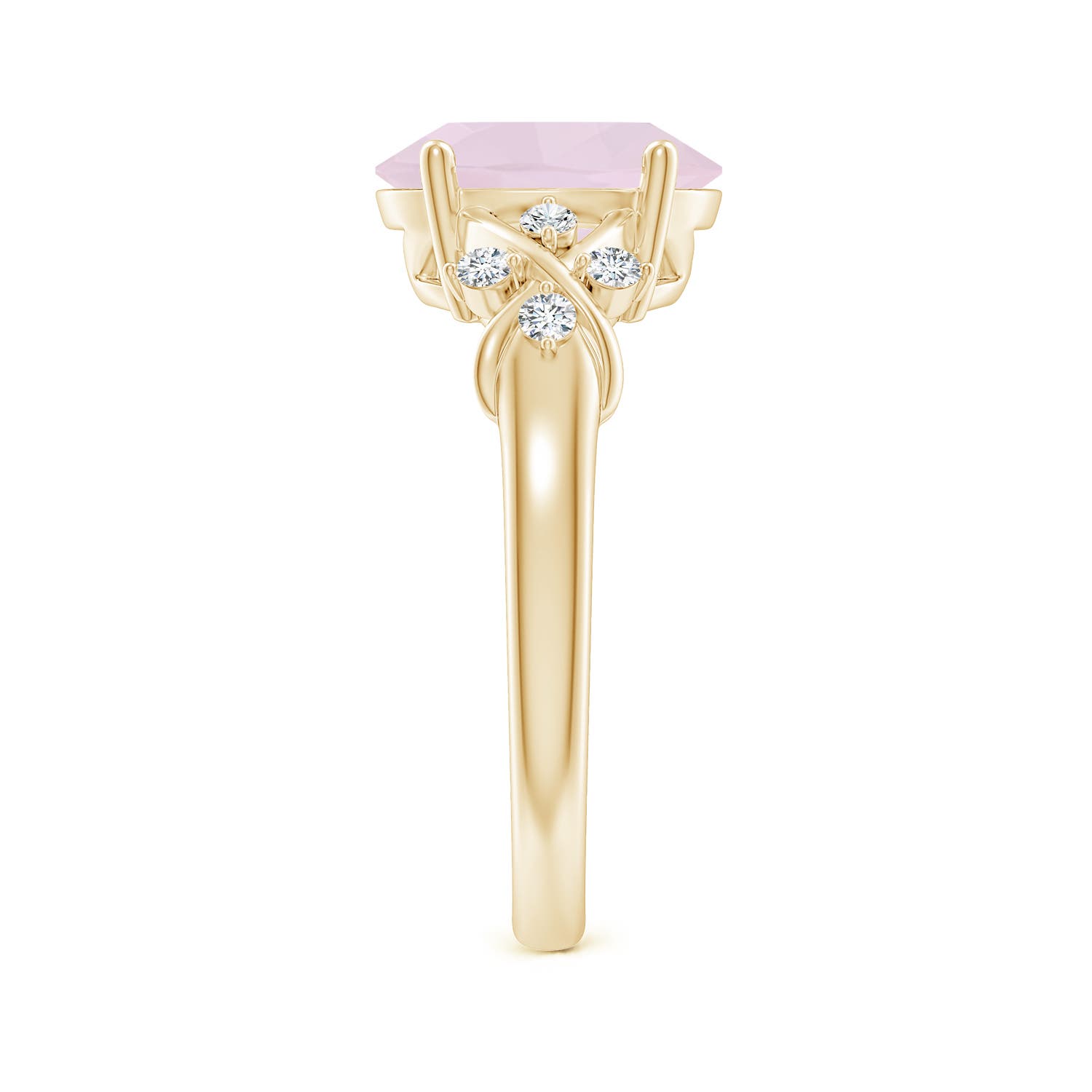 A - Rose Quartz / 2.37 CT / 14 KT Yellow Gold