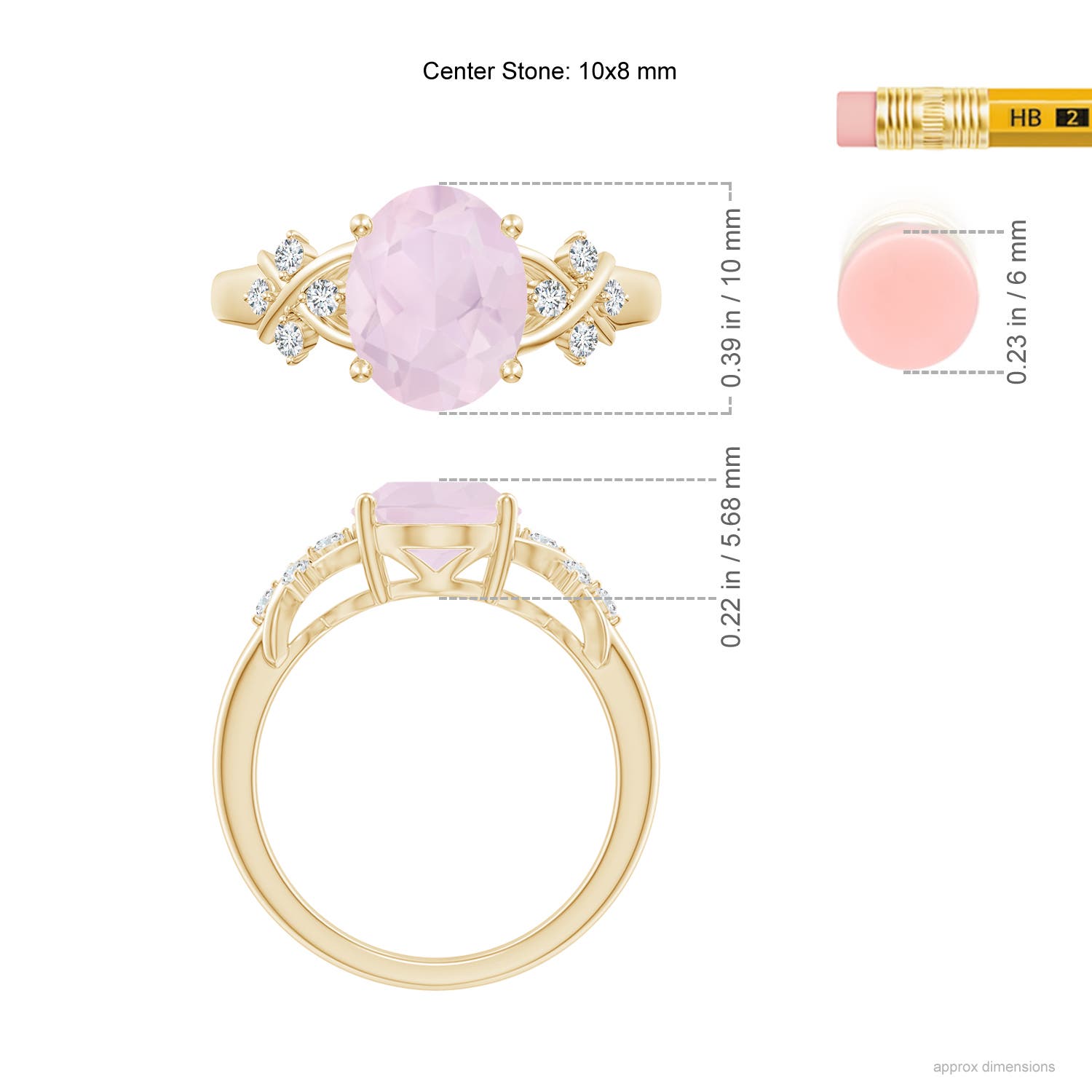 A - Rose Quartz / 2.37 CT / 14 KT Yellow Gold