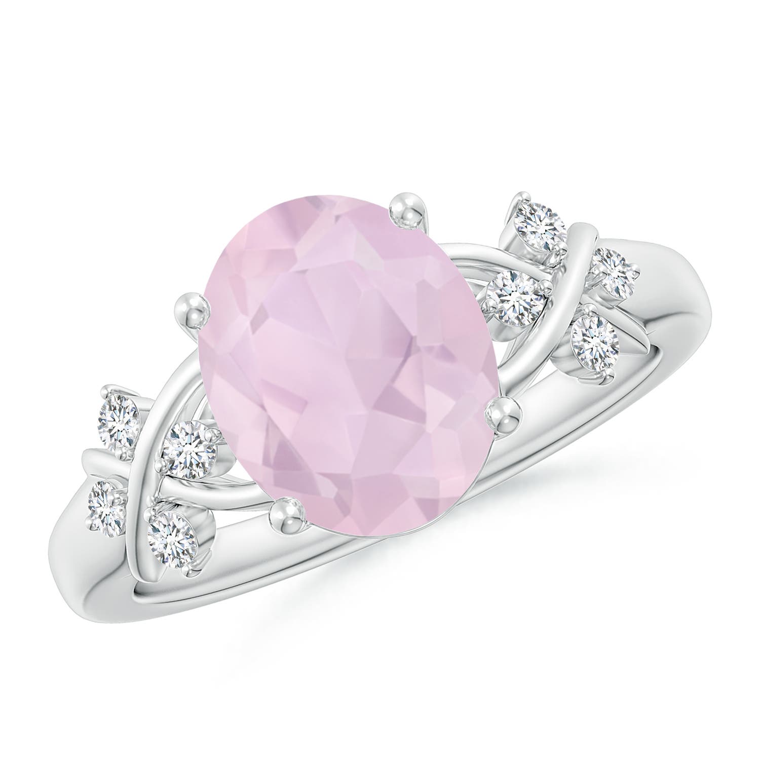 AA - Rose Quartz / 2.37 CT / 14 KT White Gold