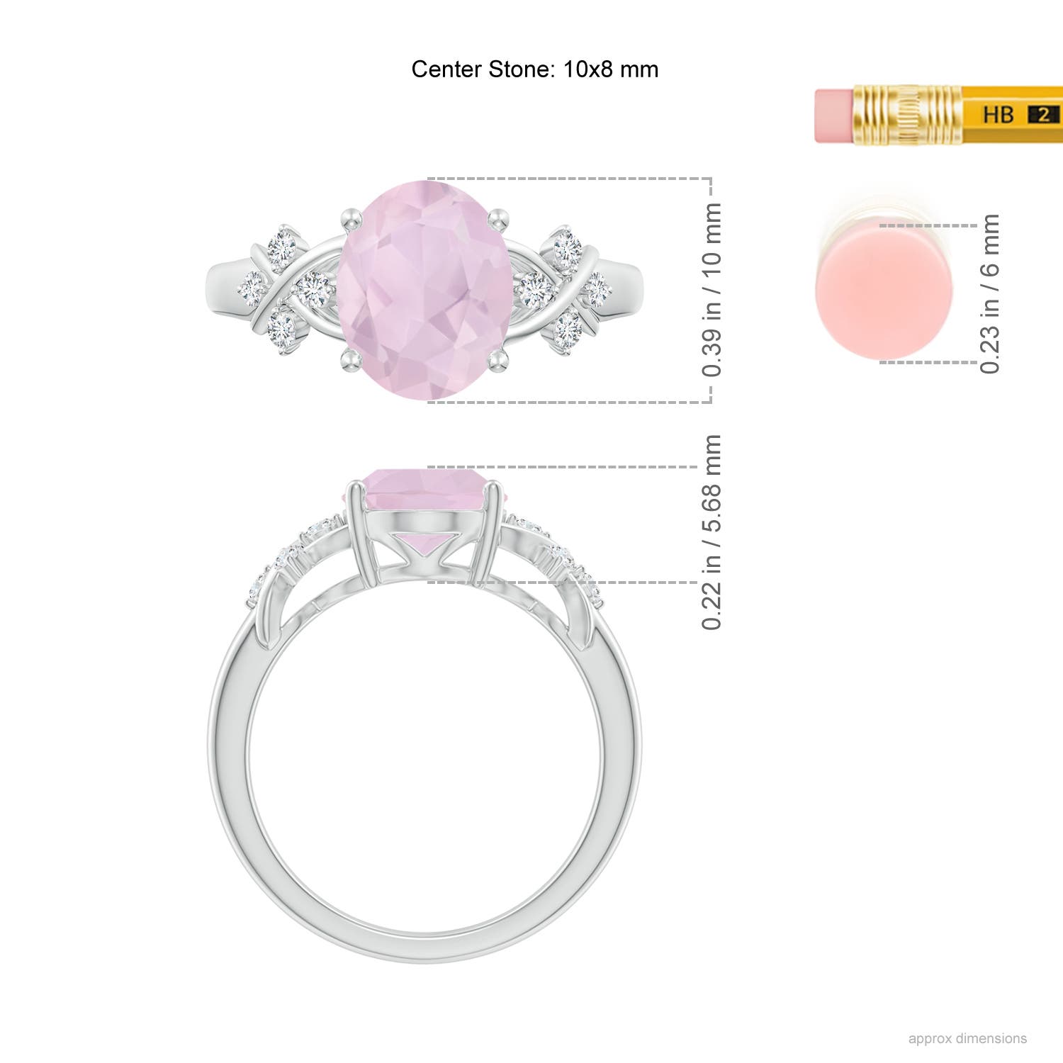 AA - Rose Quartz / 2.37 CT / 14 KT White Gold