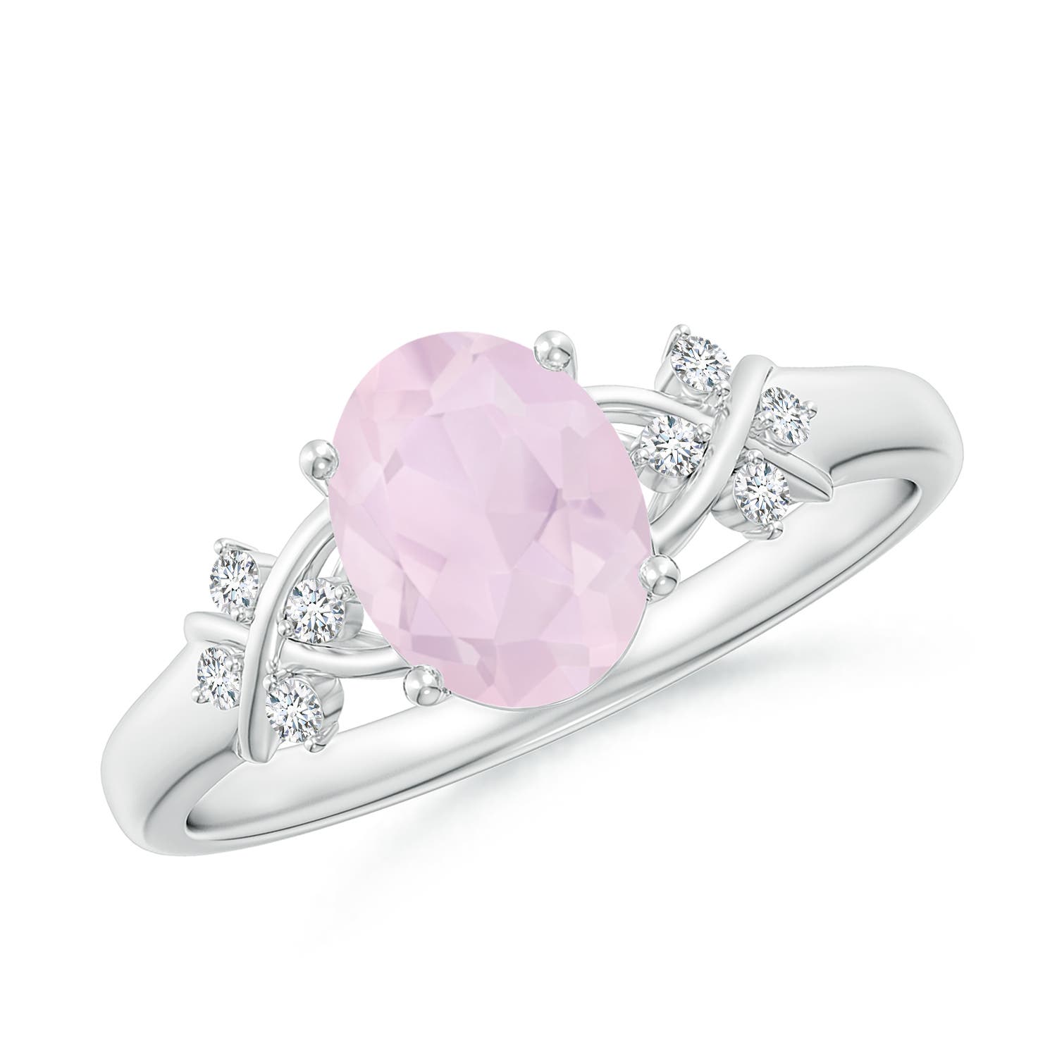 A - Rose Quartz / 1.08 CT / 14 KT White Gold