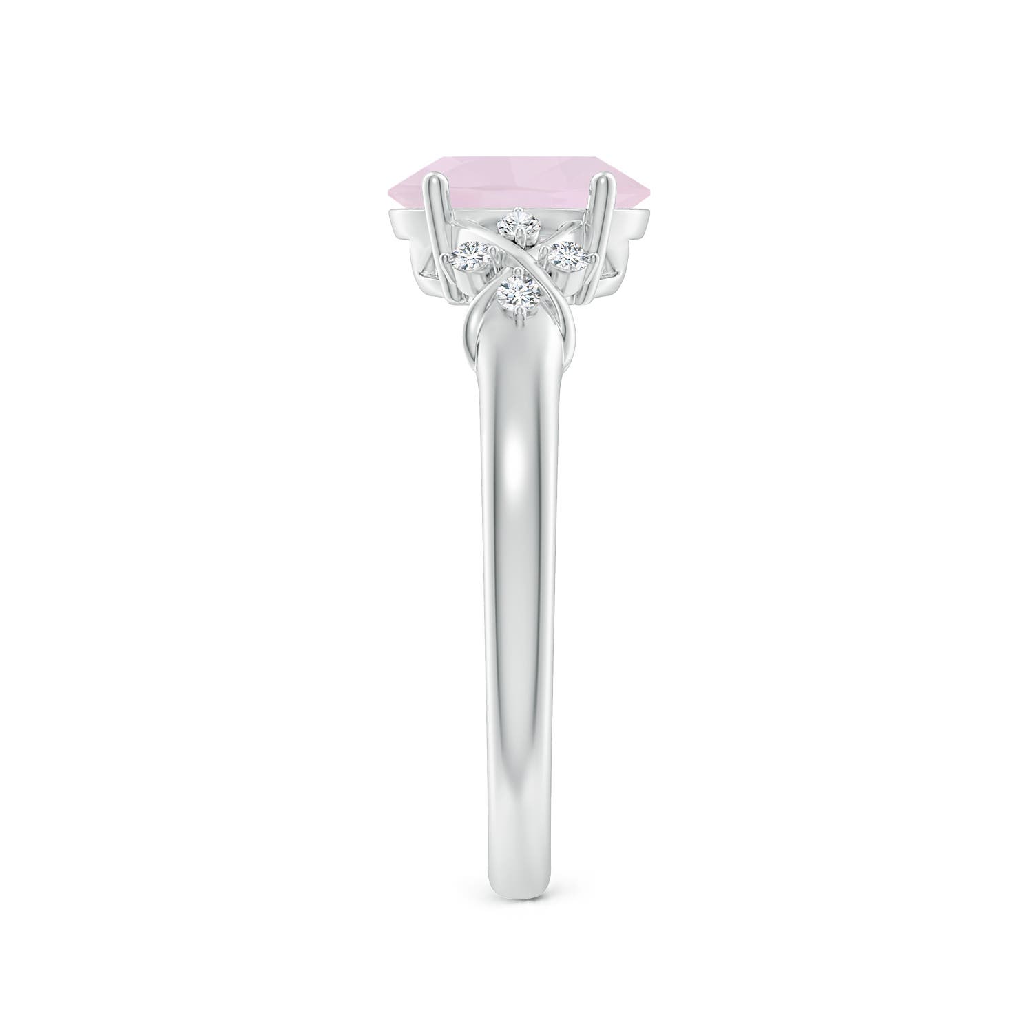 A - Rose Quartz / 1.08 CT / 14 KT White Gold