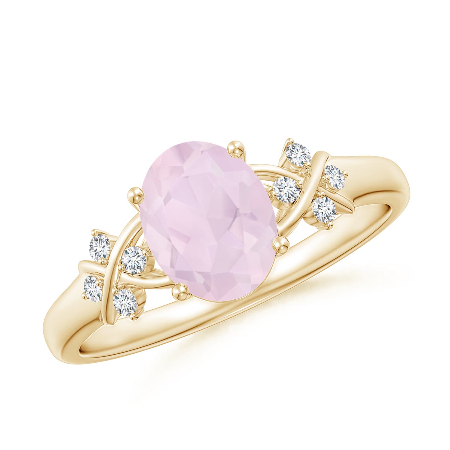 A - Rose Quartz / 1.08 CT / 14 KT Yellow Gold