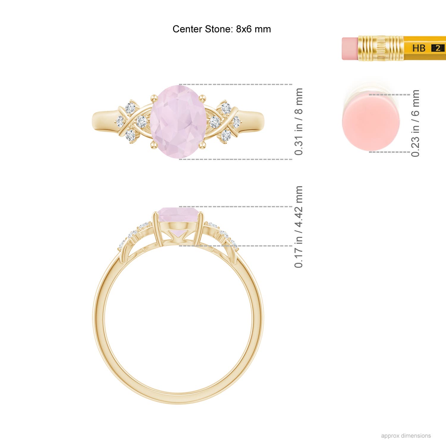 A - Rose Quartz / 1.08 CT / 14 KT Yellow Gold