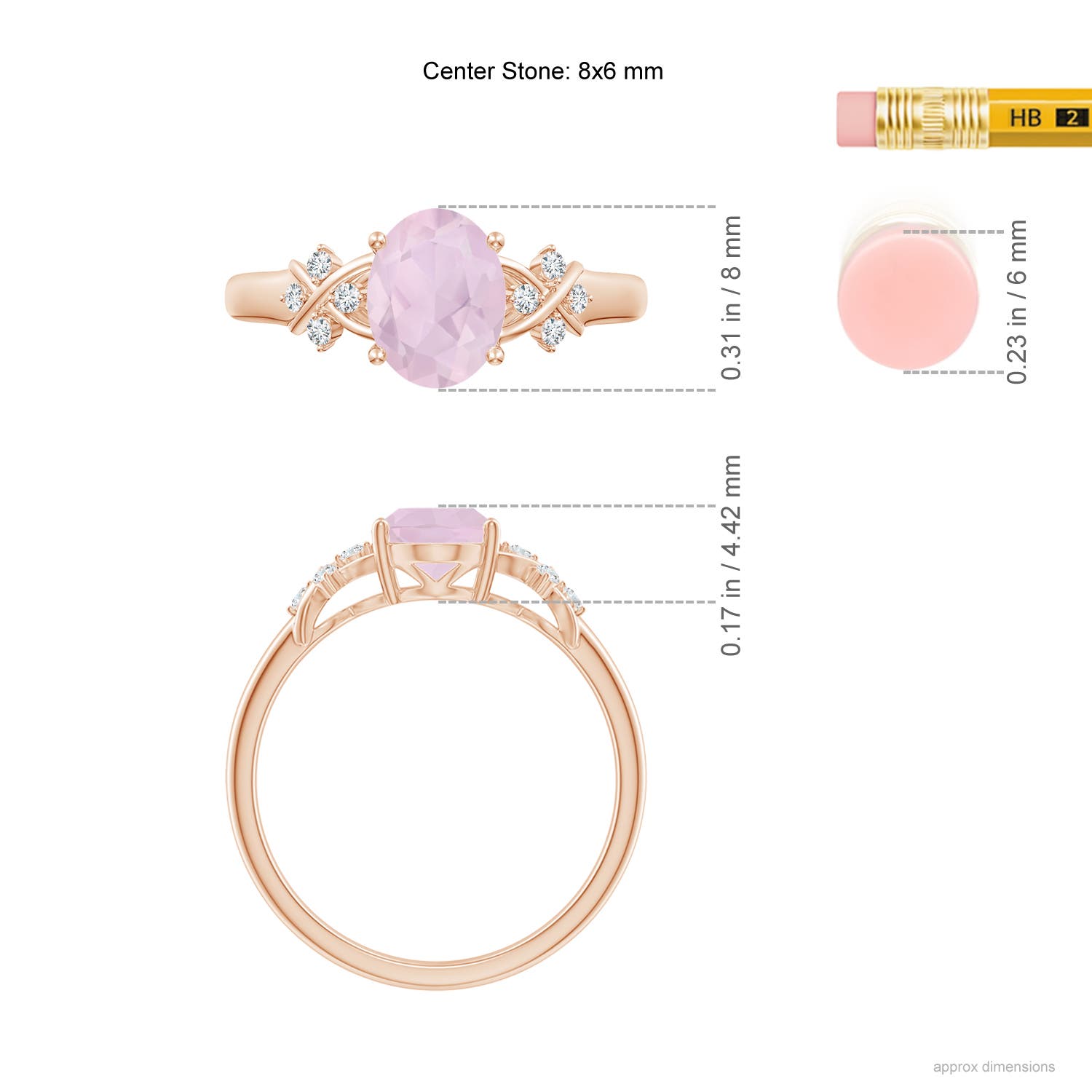 AA - Rose Quartz / 1.08 CT / 14 KT Rose Gold