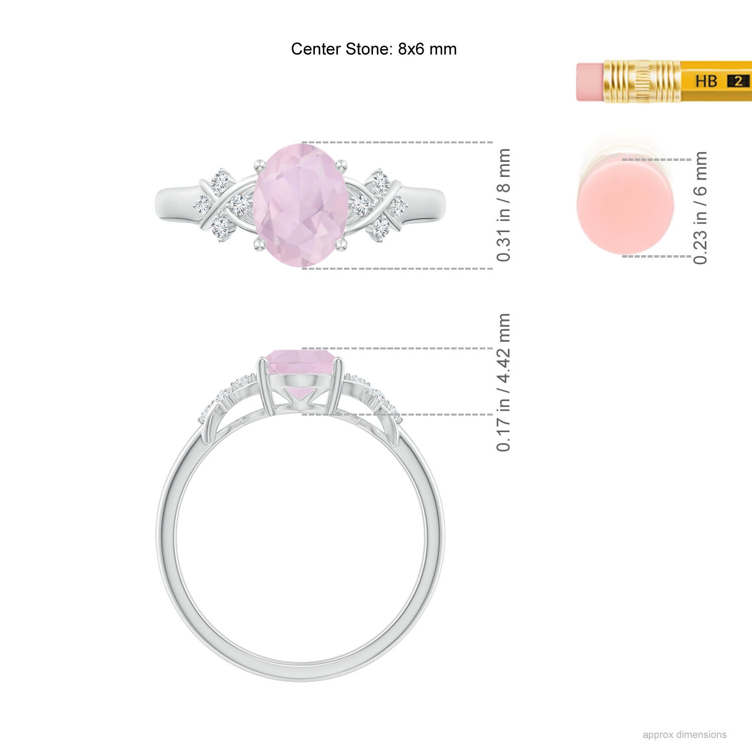 AA - Rose Quartz / 1.08 CT / 14 KT White Gold