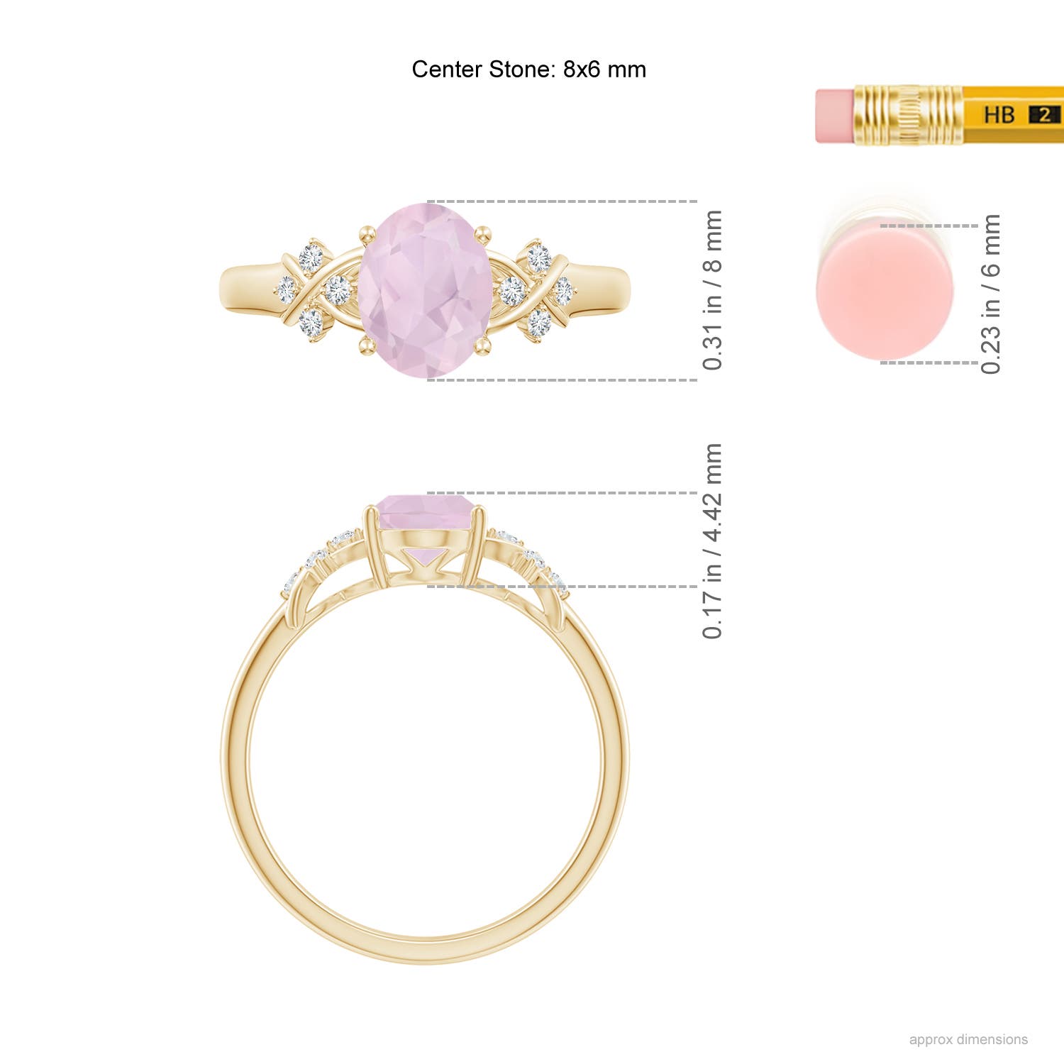 AA - Rose Quartz / 1.08 CT / 14 KT Yellow Gold