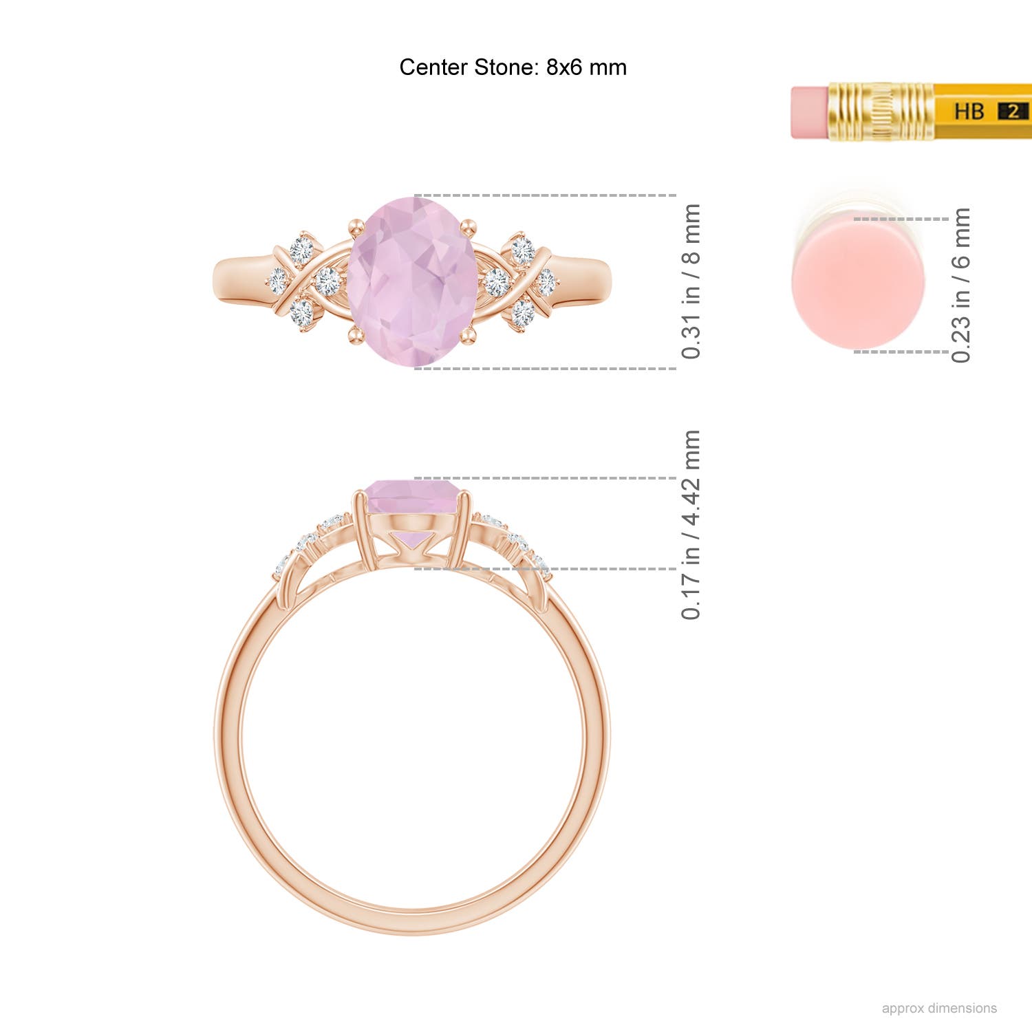 AAA - Rose Quartz / 1.08 CT / 14 KT Rose Gold