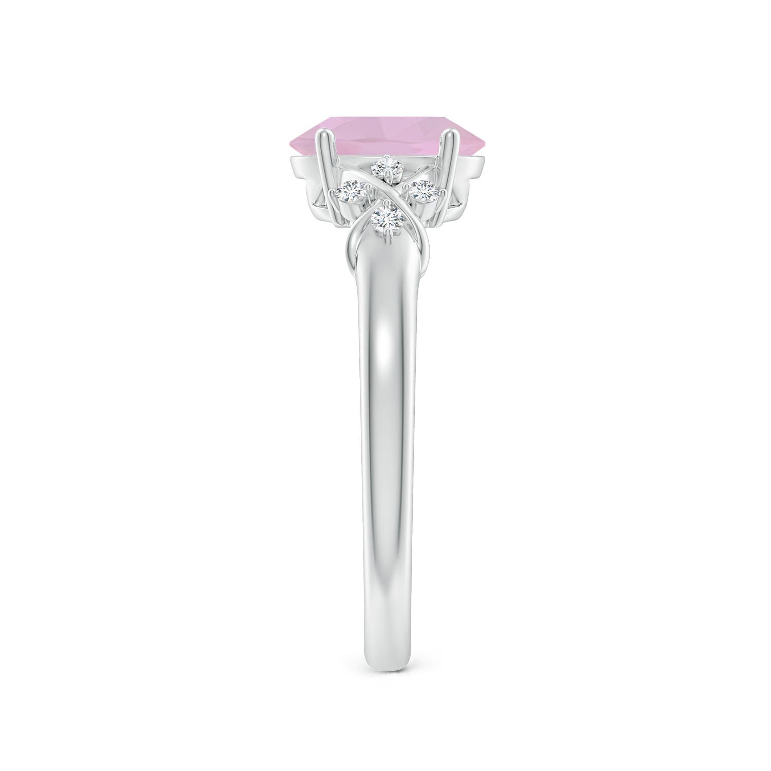 AAA - Rose Quartz / 1.08 CT / 14 KT White Gold