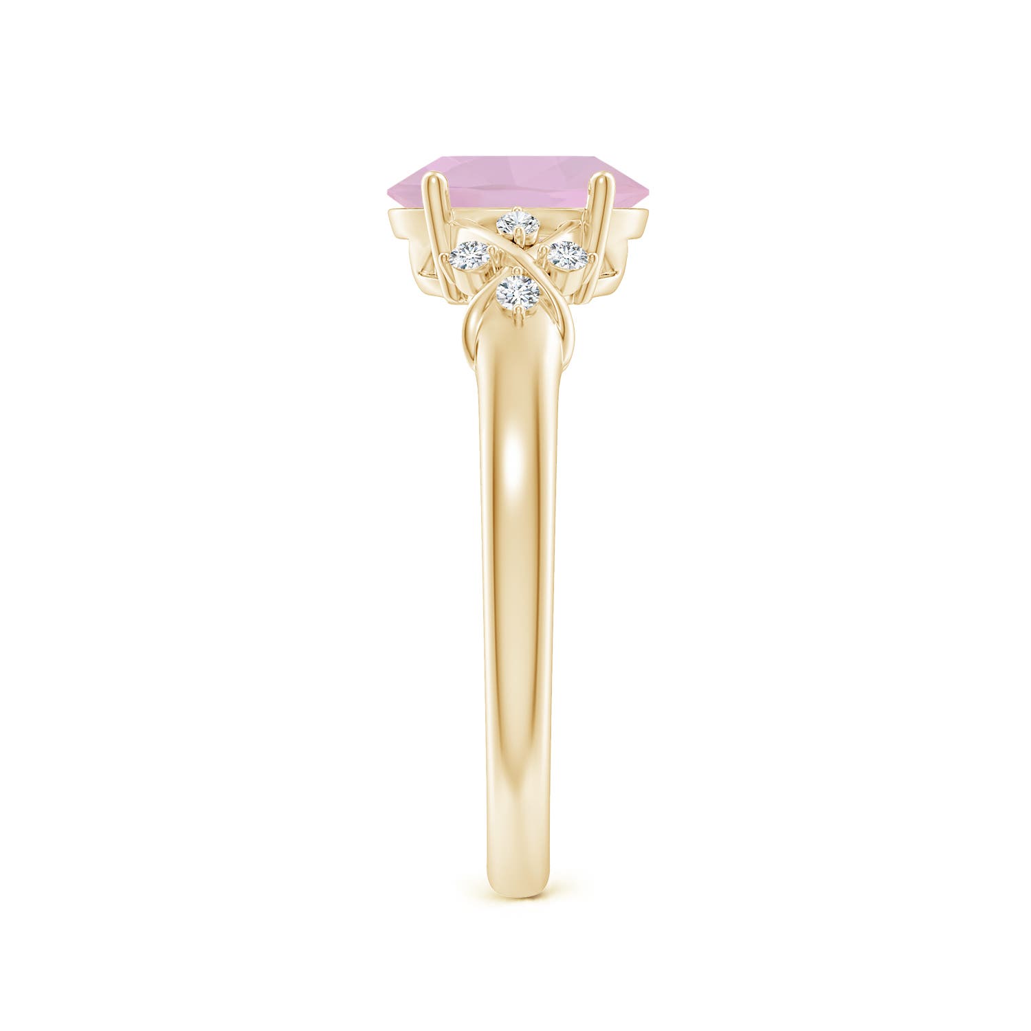 AAA - Rose Quartz / 1.08 CT / 14 KT Yellow Gold