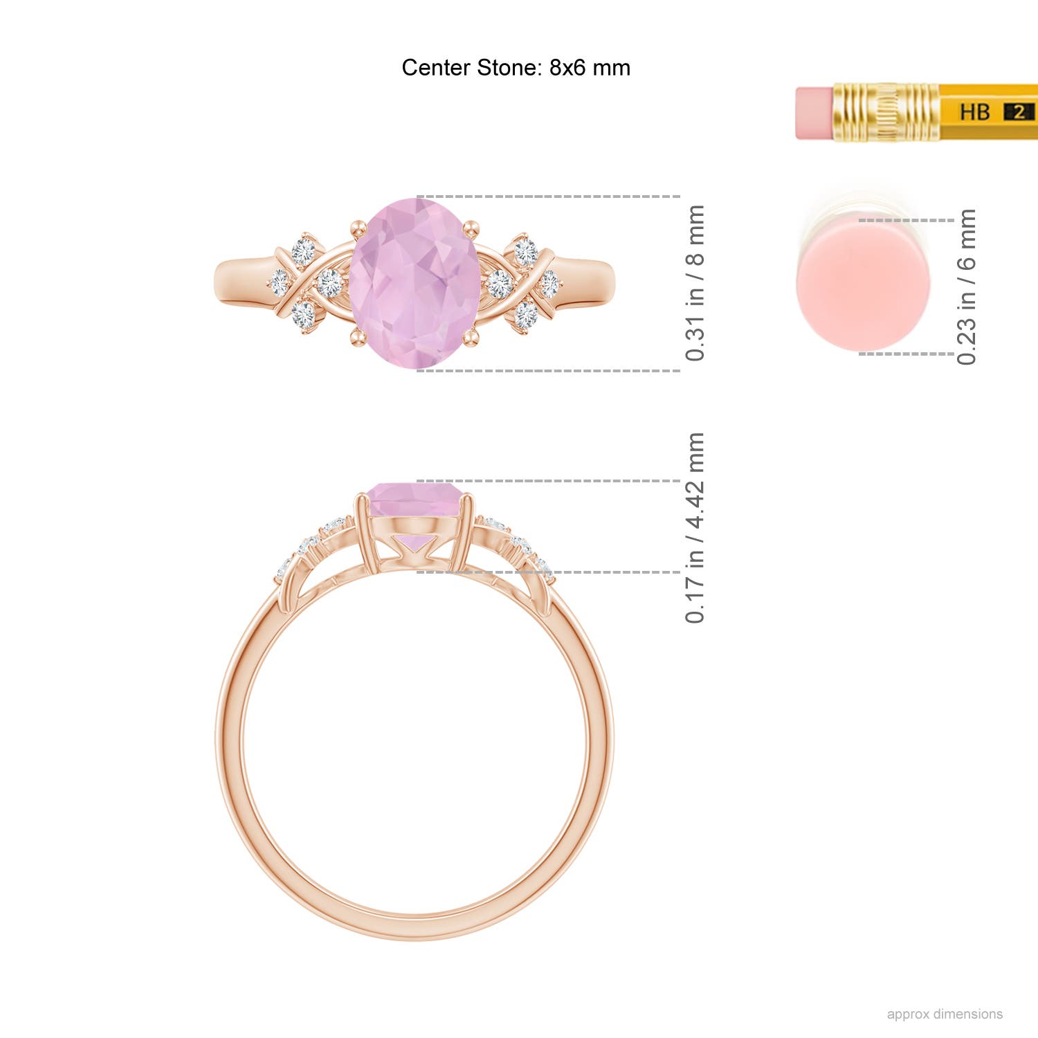 AAAA - Rose Quartz / 1.08 CT / 14 KT Rose Gold