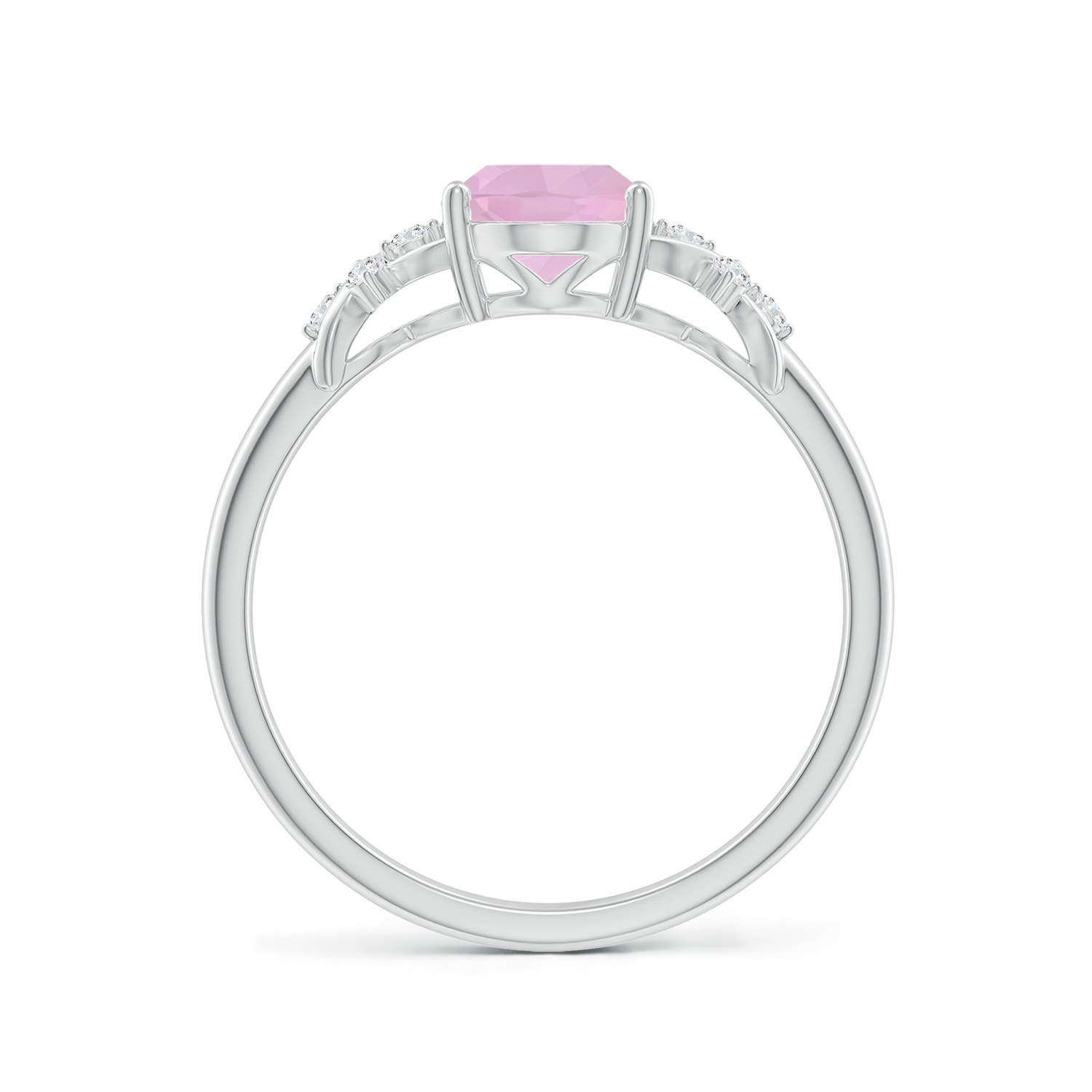 AAAA - Rose Quartz / 1.08 CT / 14 KT White Gold