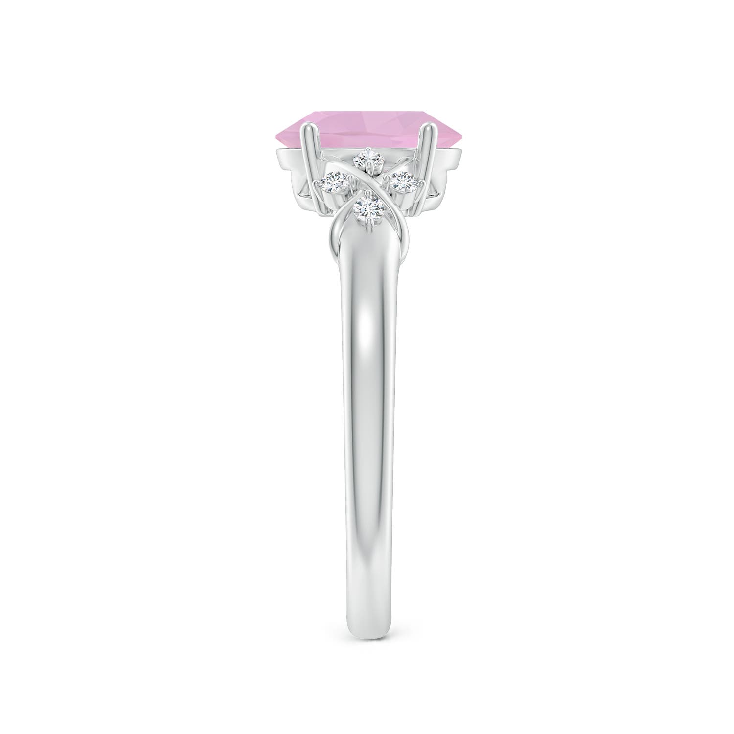 AAAA - Rose Quartz / 1.08 CT / 14 KT White Gold