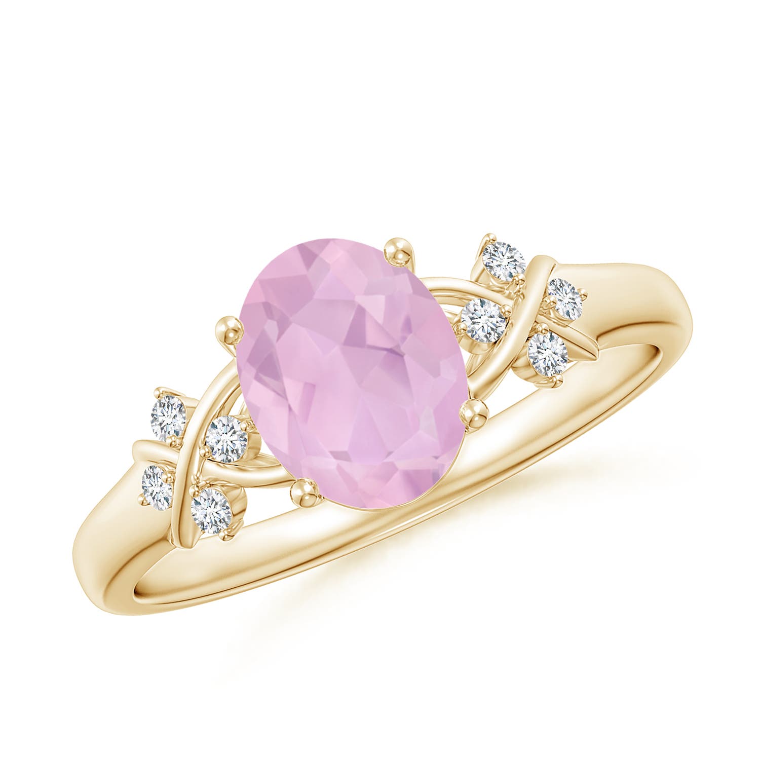 AAAA - Rose Quartz / 1.08 CT / 14 KT Yellow Gold