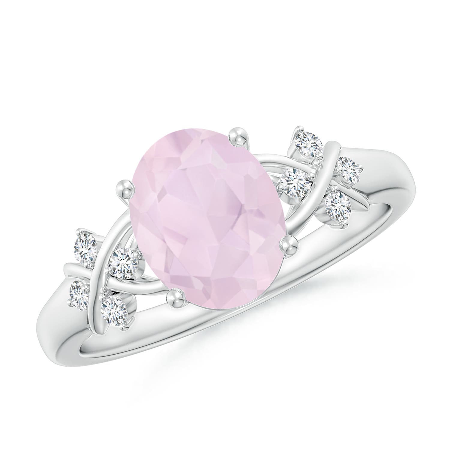 A - Rose Quartz / 1.63 CT / 14 KT White Gold