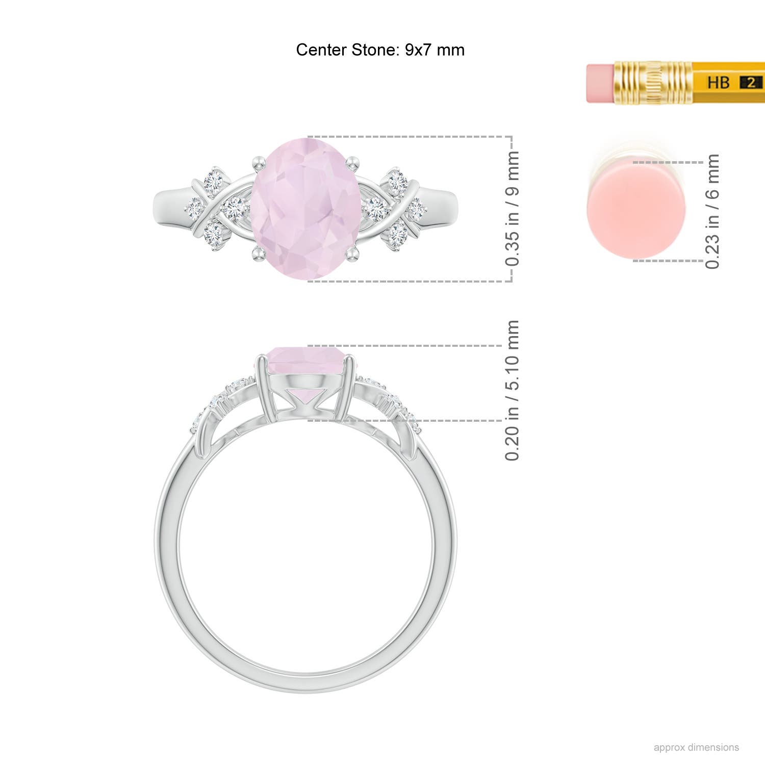 A - Rose Quartz / 1.63 CT / 14 KT White Gold