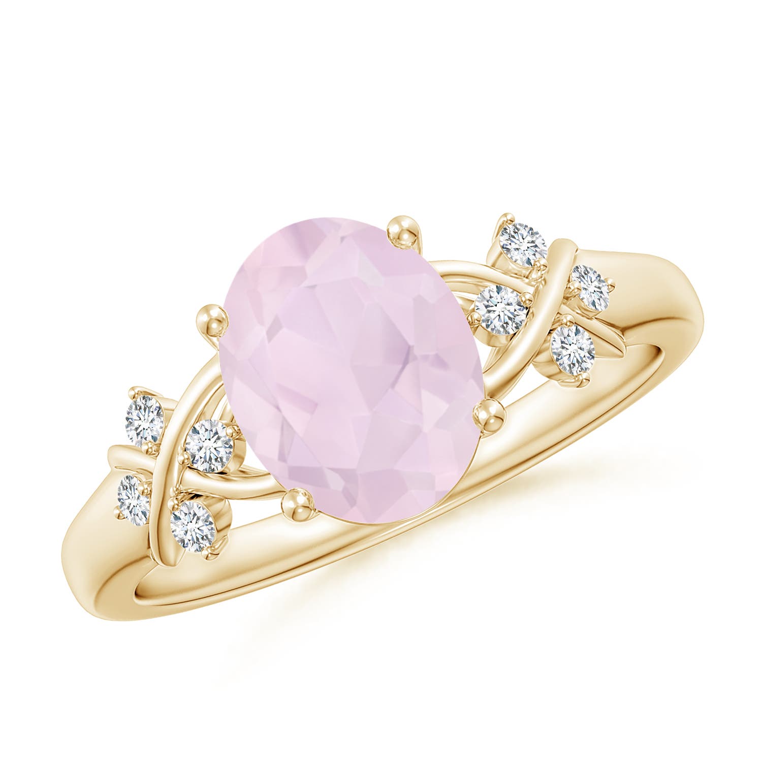 A - Rose Quartz / 1.63 CT / 14 KT Yellow Gold