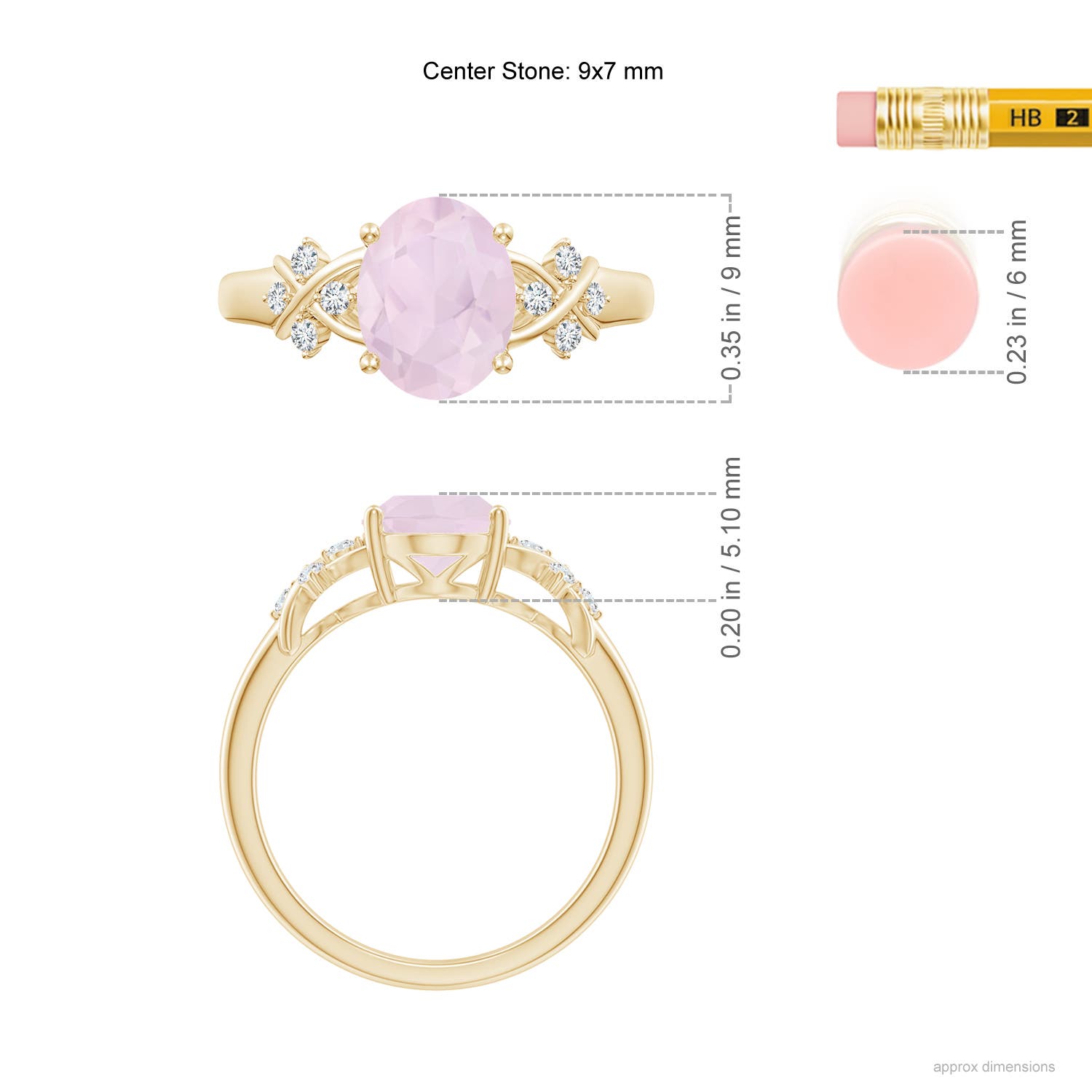 A - Rose Quartz / 1.63 CT / 14 KT Yellow Gold