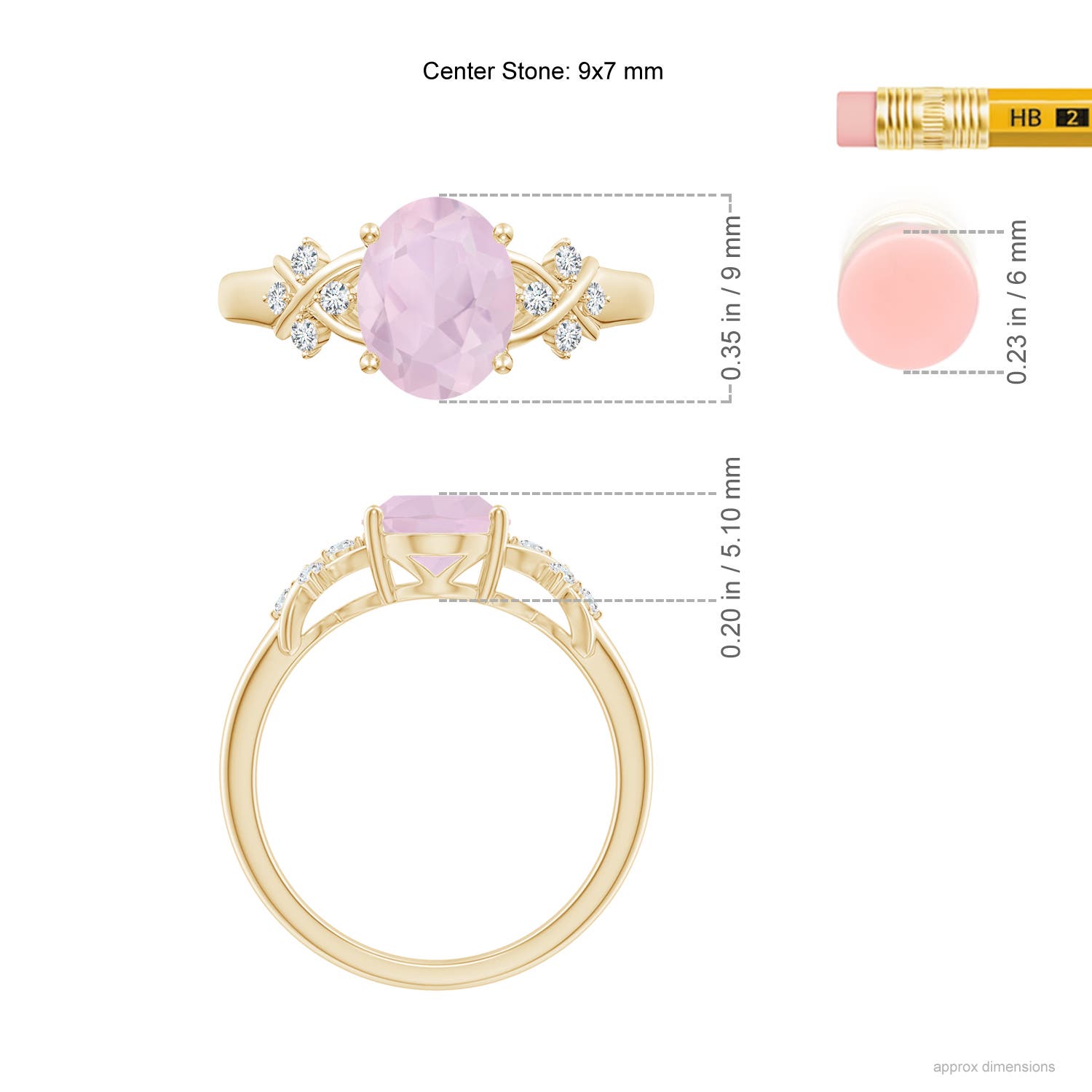 AA - Rose Quartz / 1.63 CT / 14 KT Yellow Gold