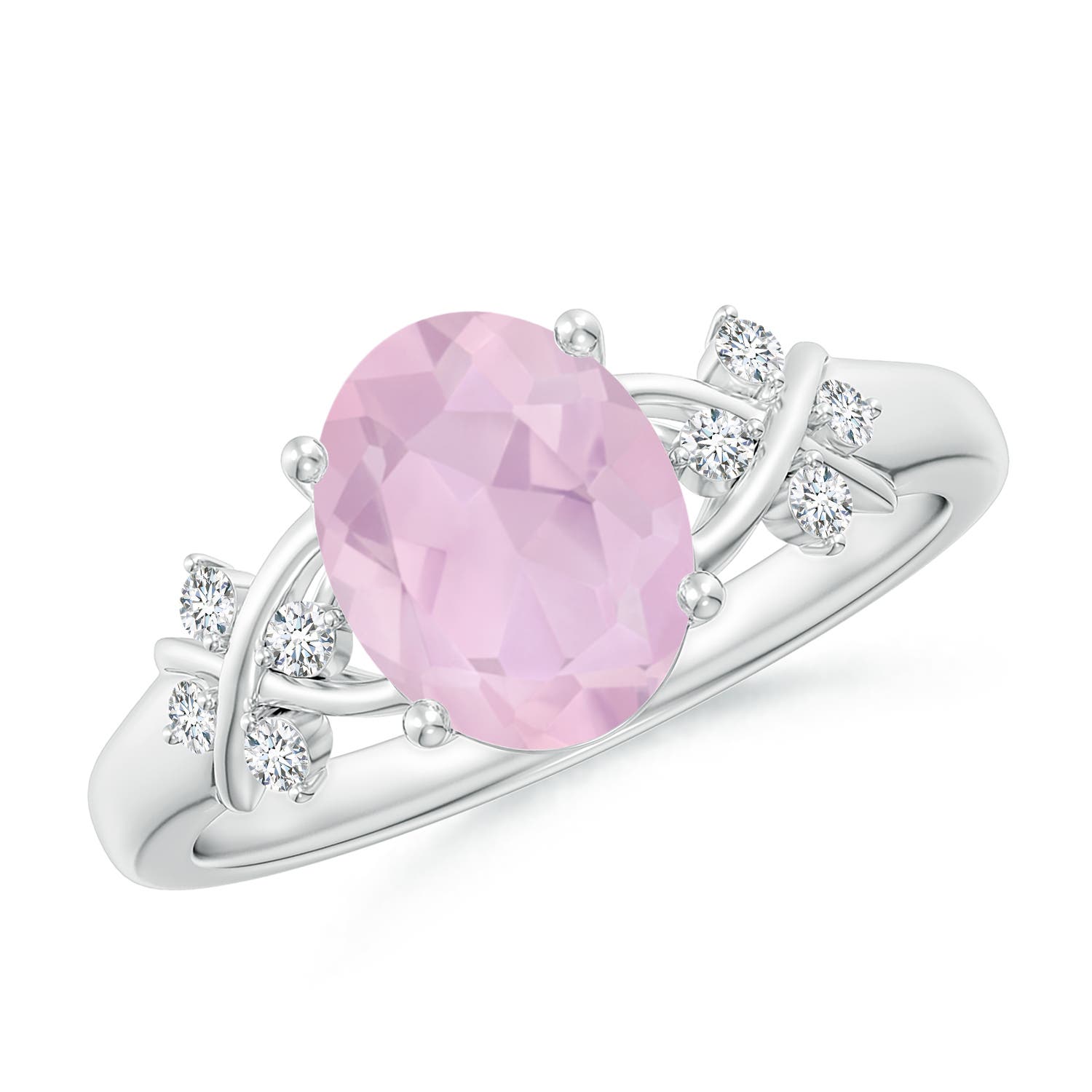 AAA - Rose Quartz / 1.63 CT / 14 KT White Gold