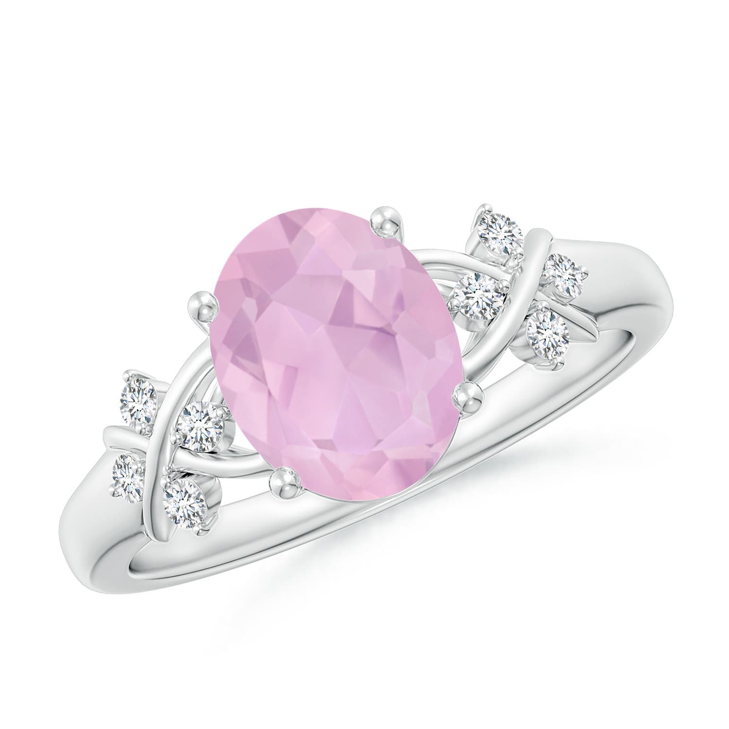 AAAA - Rose Quartz / 1.63 CT / 14 KT White Gold