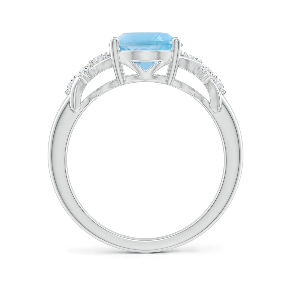 10x8mm A Solitaire Oval Swiss Blue Topaz Criss Cross Ring with Diamonds in P950 Platinum side-1