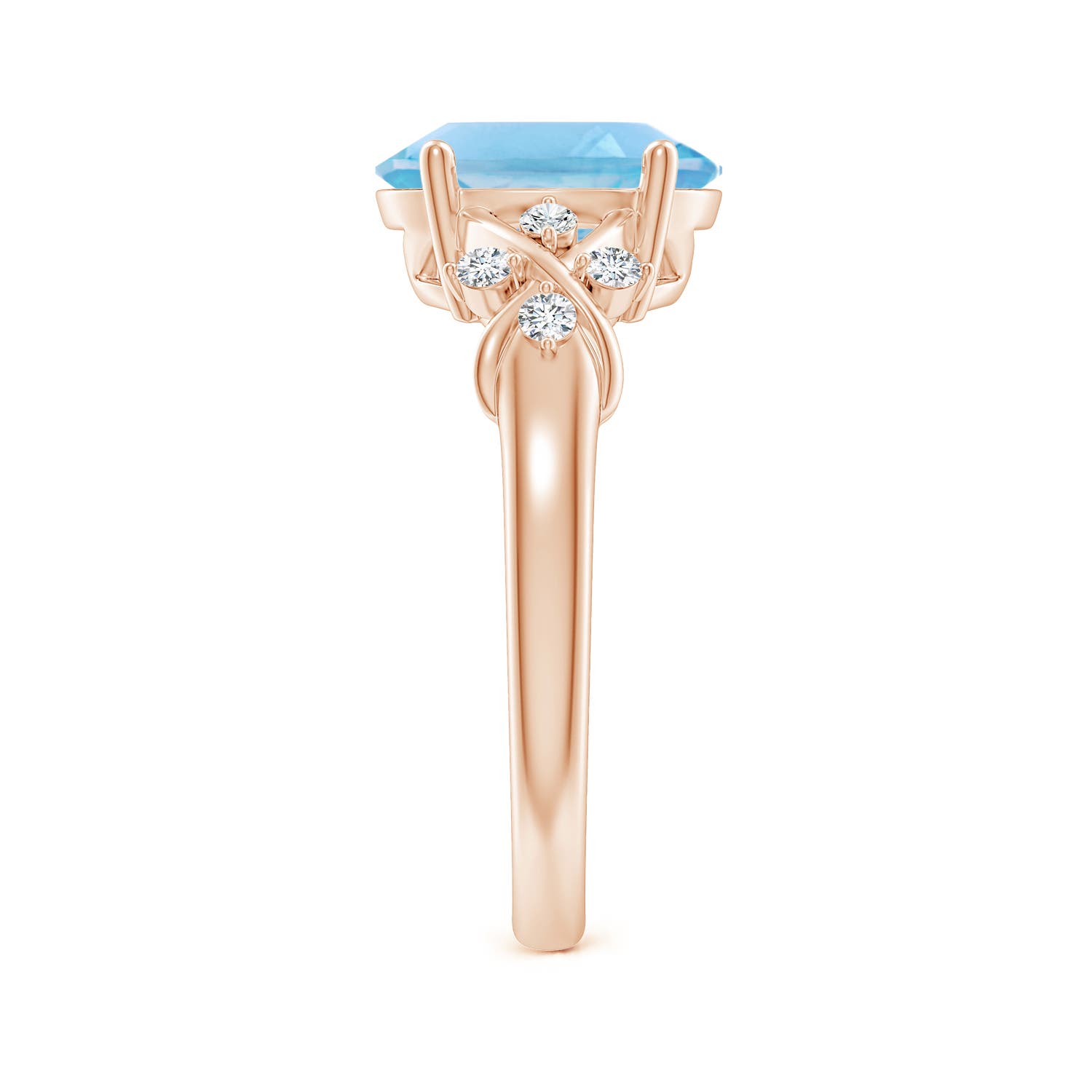 A - Swiss Blue Topaz / 3.42 CT / 14 KT Rose Gold