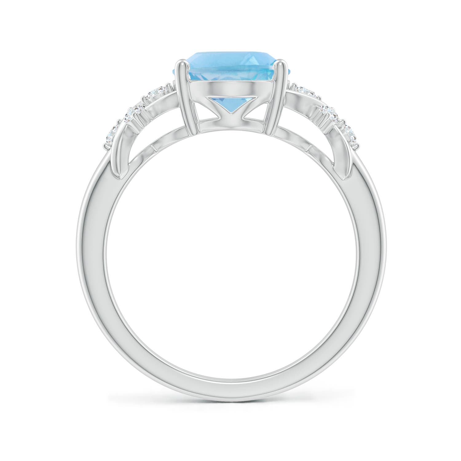 A - Swiss Blue Topaz / 3.42 CT / 14 KT White Gold