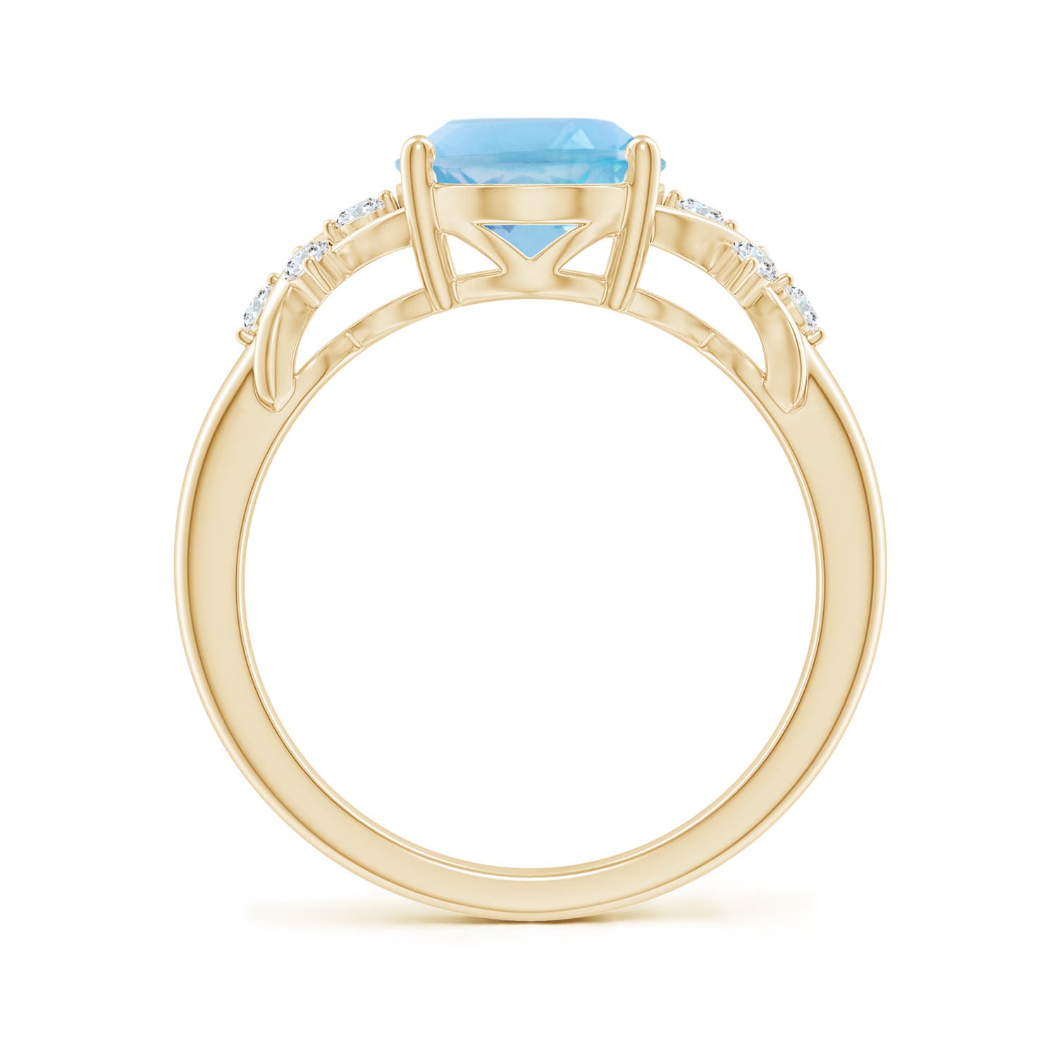 A - Swiss Blue Topaz / 3.42 CT / 14 KT Yellow Gold