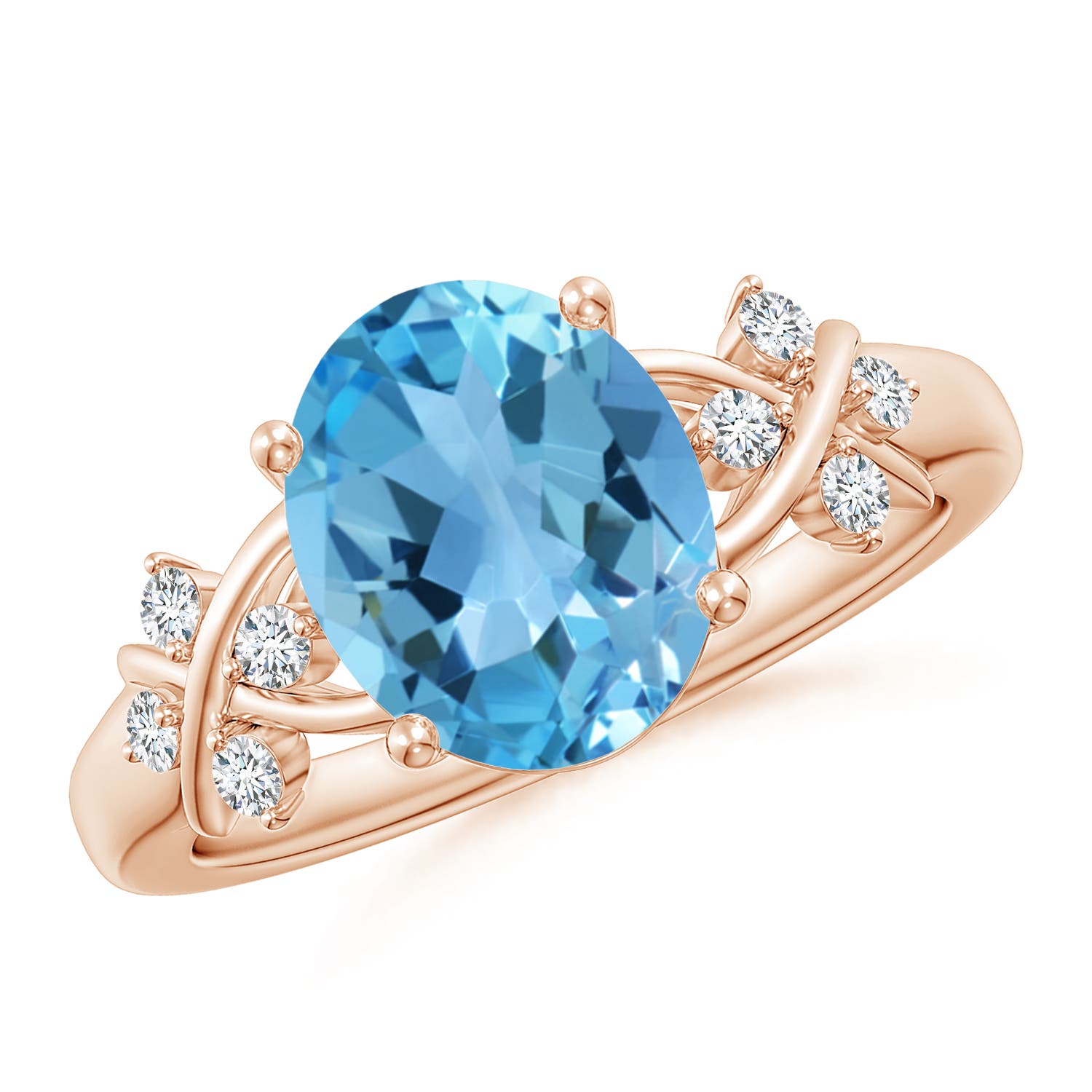 AA - Swiss Blue Topaz / 3.42 CT / 14 KT Rose Gold