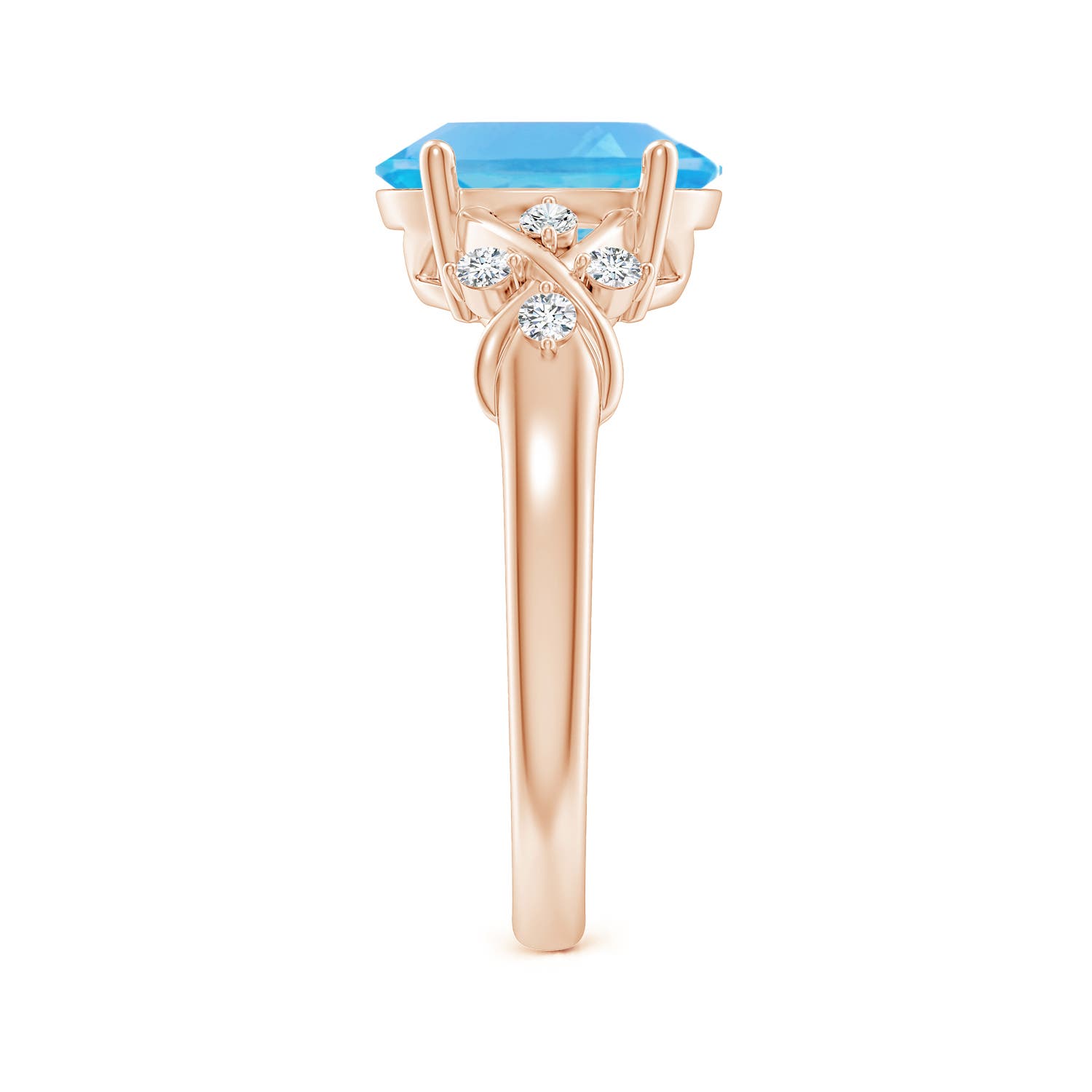 AA - Swiss Blue Topaz / 3.42 CT / 14 KT Rose Gold