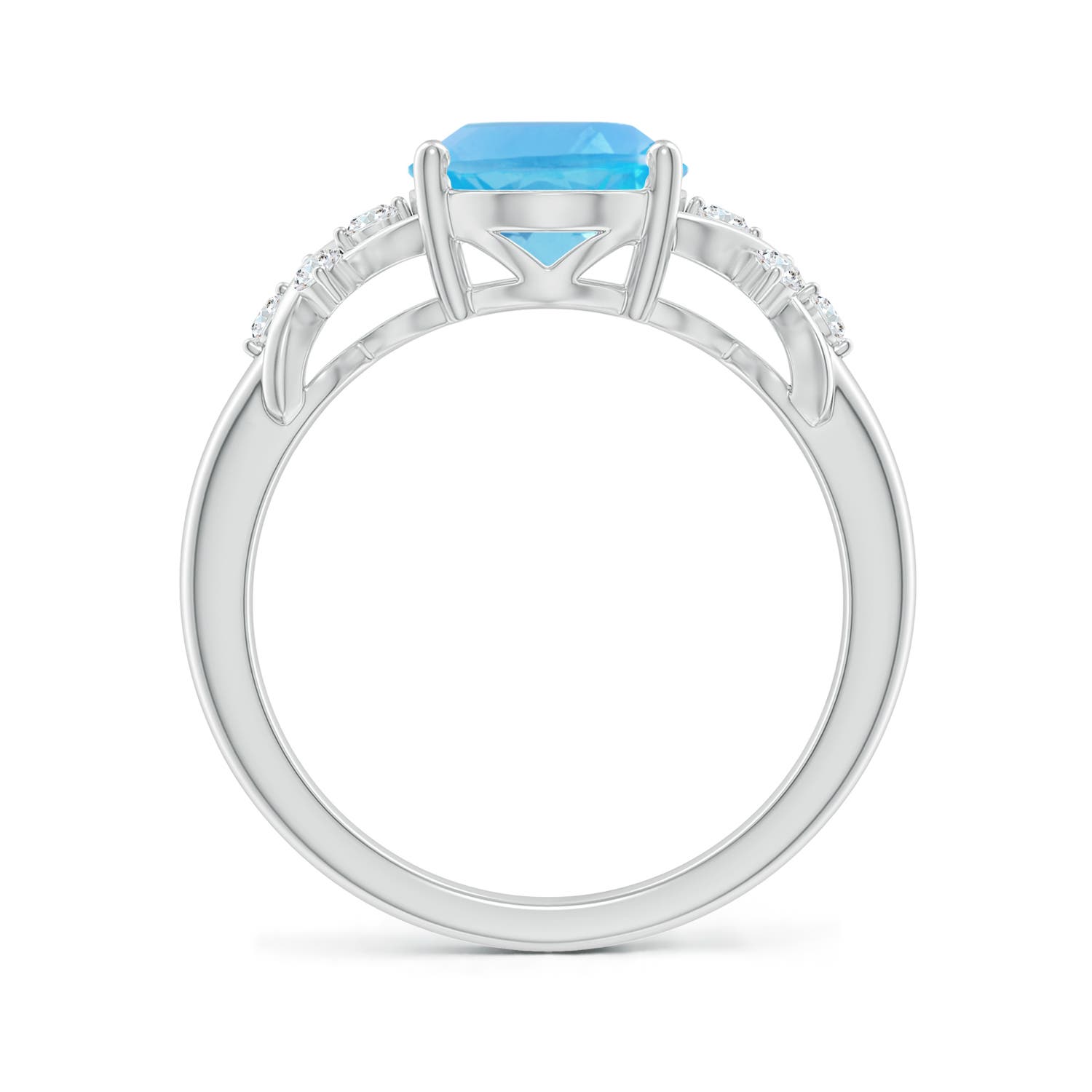 AA - Swiss Blue Topaz / 3.42 CT / 14 KT White Gold