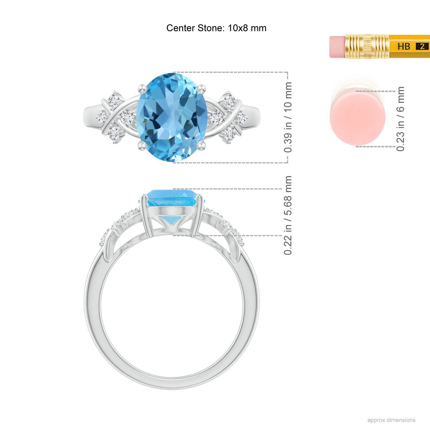 AA - Swiss Blue Topaz / 3.42 CT / 14 KT White Gold