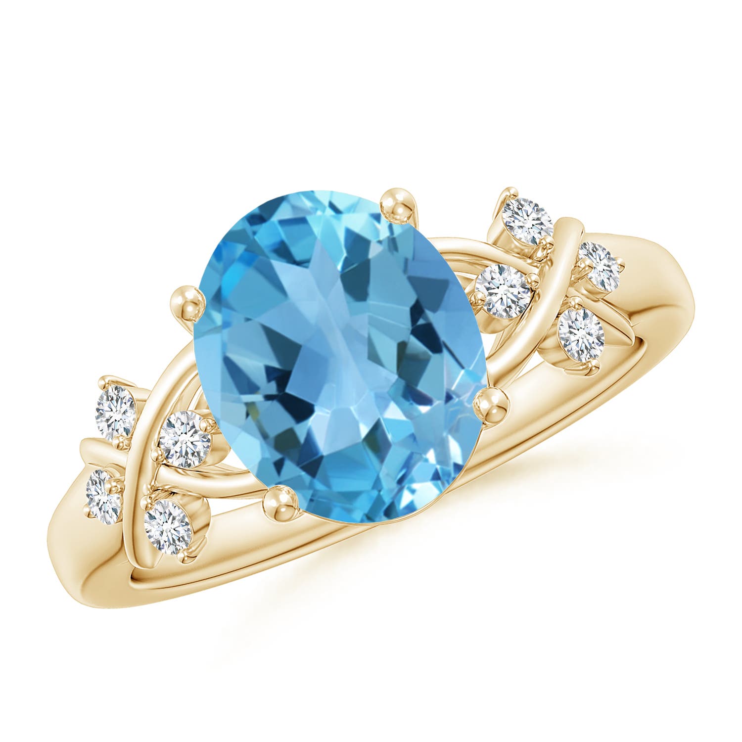 AA - Swiss Blue Topaz / 3.42 CT / 14 KT Yellow Gold