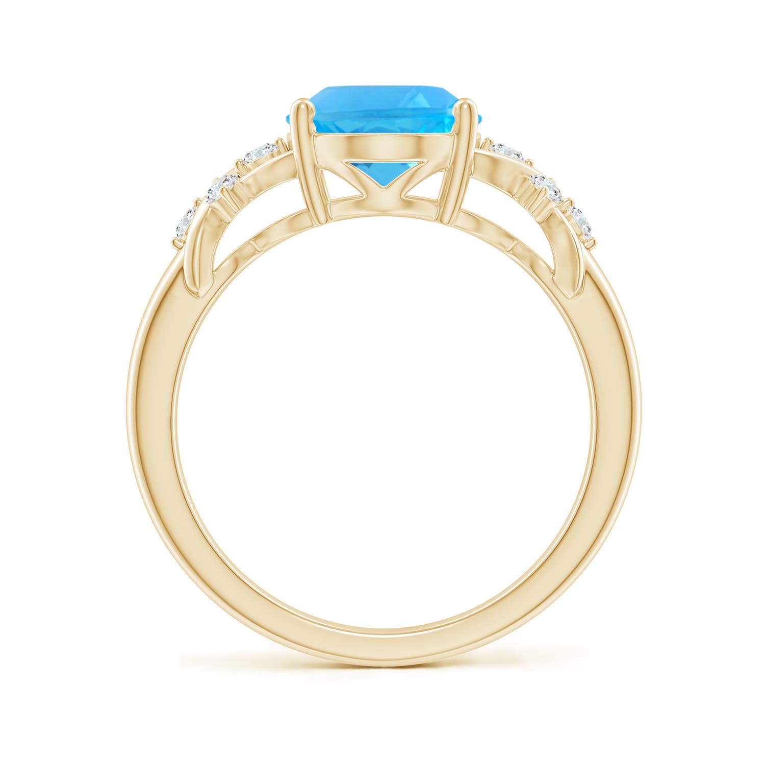 AAA - Swiss Blue Topaz / 3.42 CT / 14 KT Yellow Gold