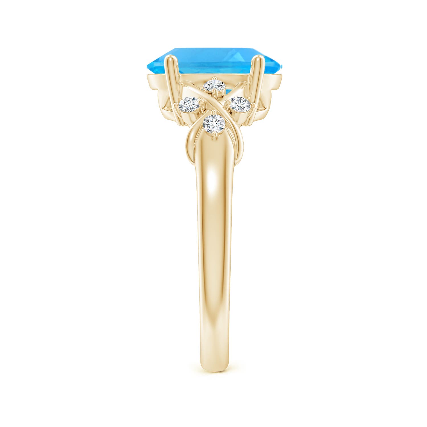 AAA - Swiss Blue Topaz / 3.42 CT / 14 KT Yellow Gold