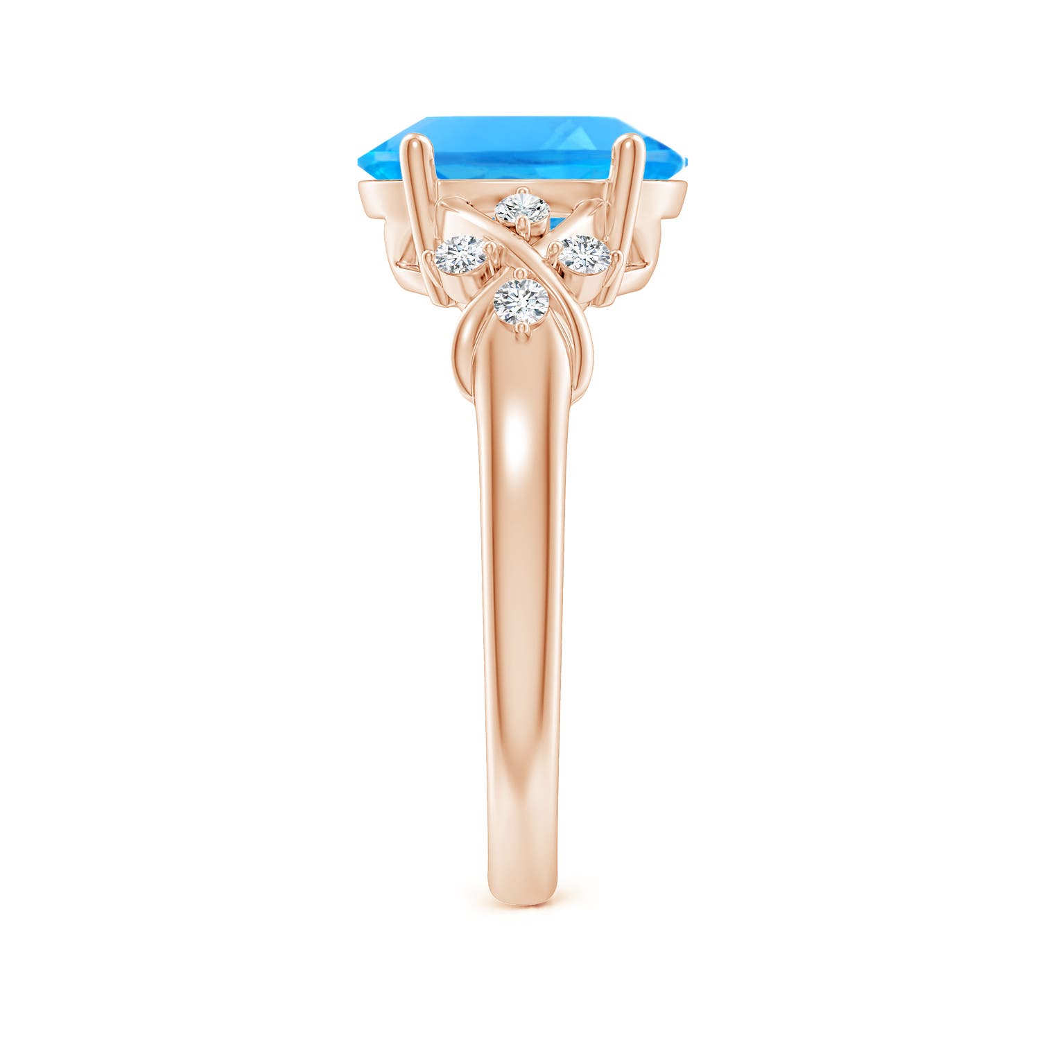 AAAA - Swiss Blue Topaz / 3.42 CT / 14 KT Rose Gold