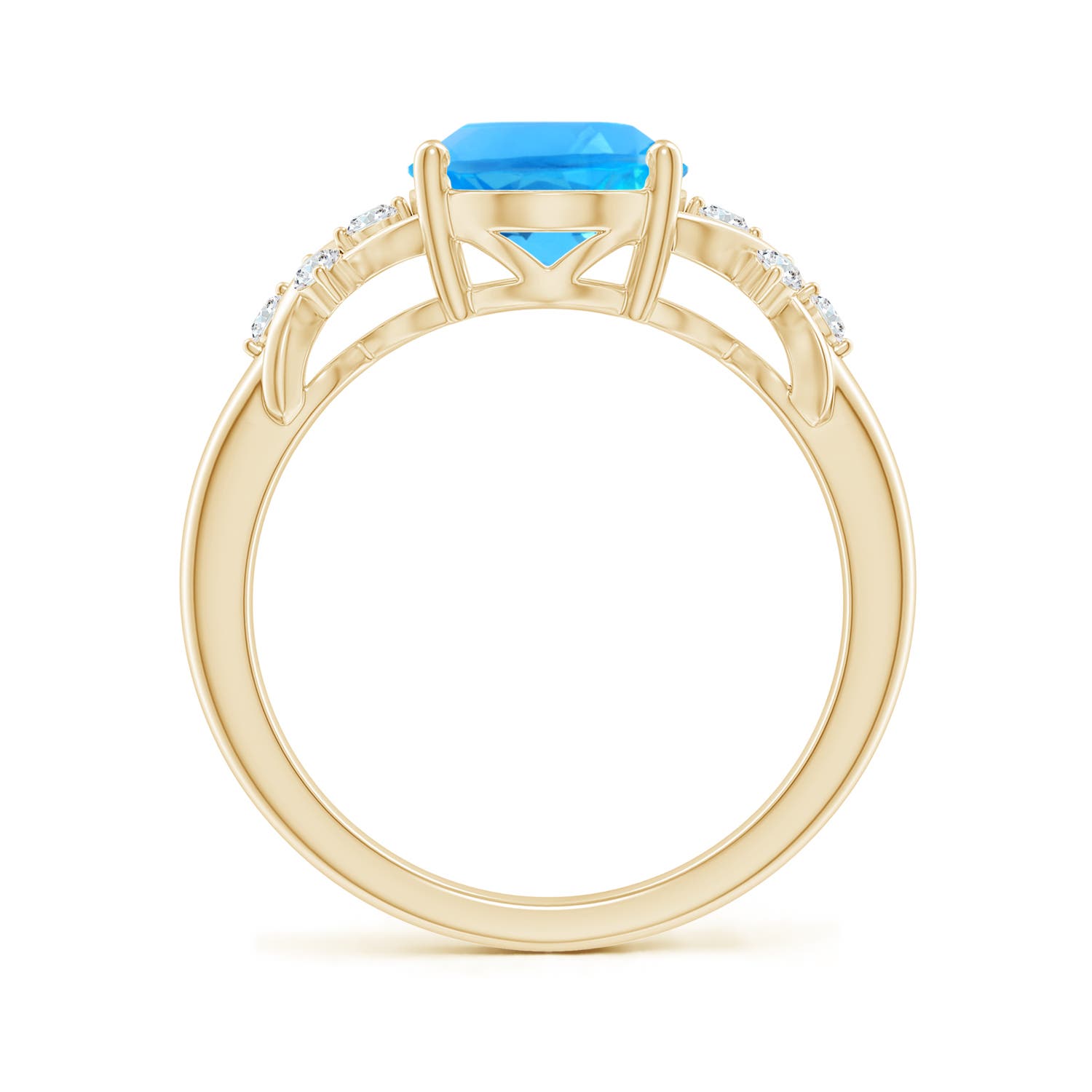 AAAA - Swiss Blue Topaz / 3.42 CT / 14 KT Yellow Gold