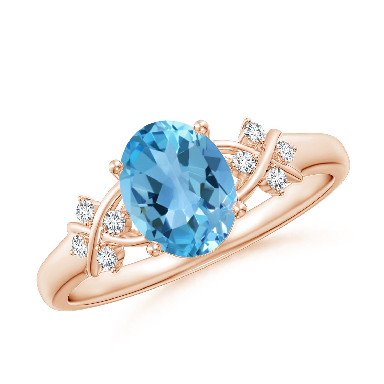 AA - Swiss Blue Topaz / 1.58 CT / 14 KT Rose Gold