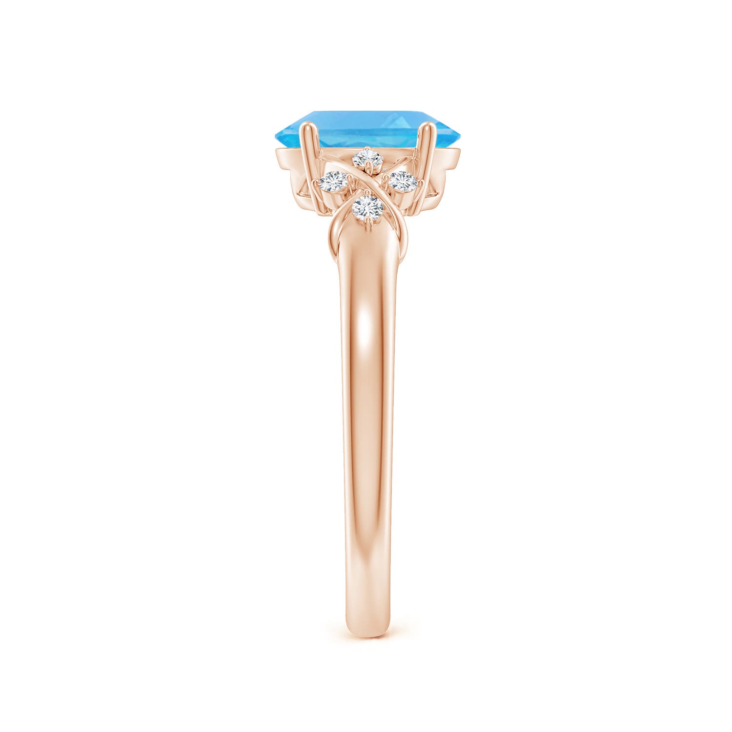 AA - Swiss Blue Topaz / 1.58 CT / 14 KT Rose Gold