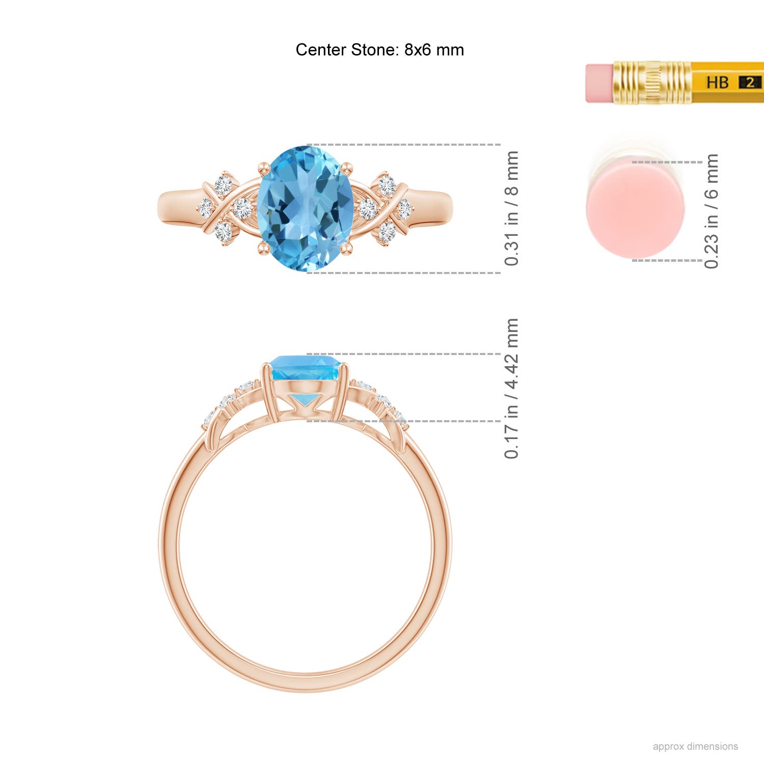 AA - Swiss Blue Topaz / 1.58 CT / 14 KT Rose Gold