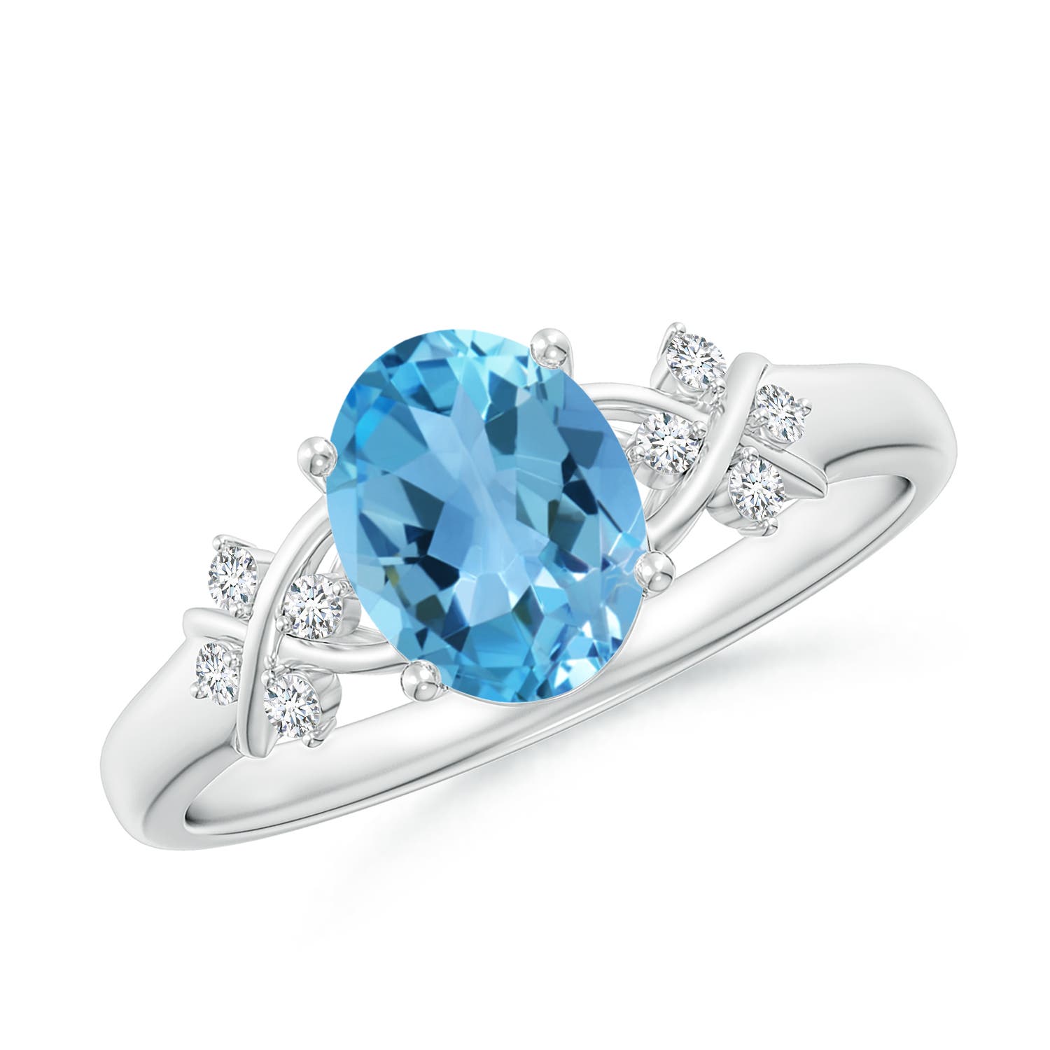 AA - Swiss Blue Topaz / 1.58 CT / 14 KT White Gold