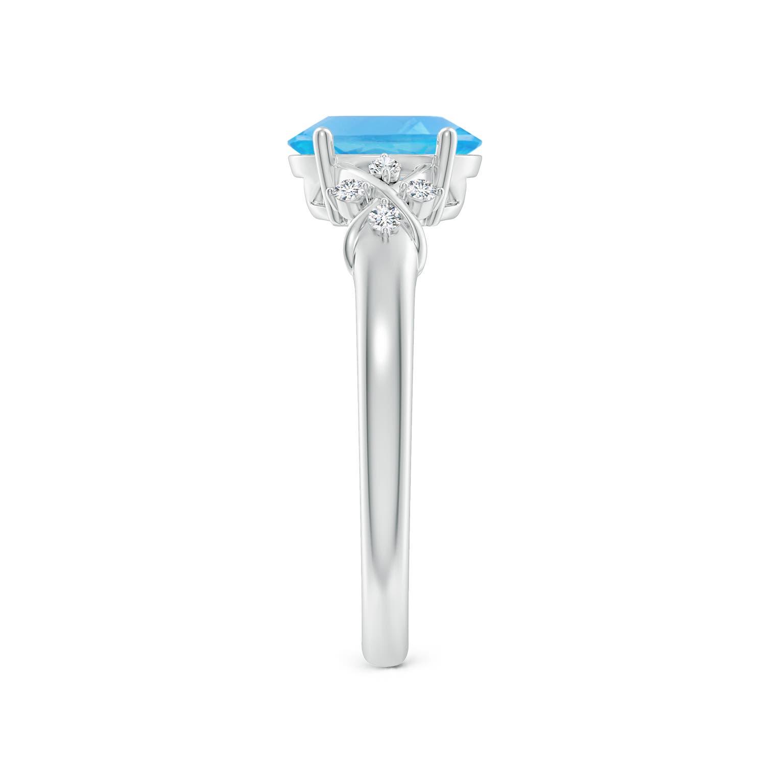 AA - Swiss Blue Topaz / 1.58 CT / 14 KT White Gold