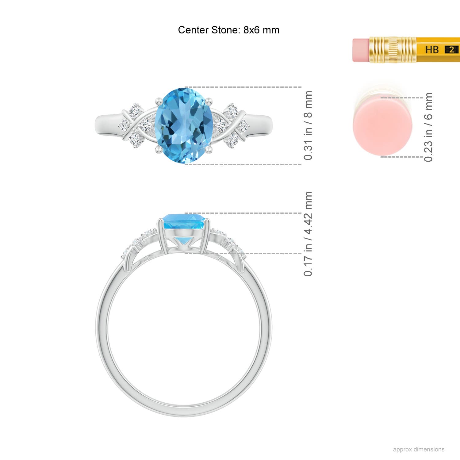 AA - Swiss Blue Topaz / 1.58 CT / 14 KT White Gold