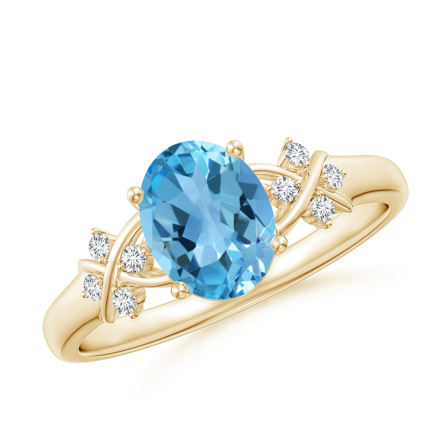 AA - Swiss Blue Topaz / 1.58 CT / 14 KT Yellow Gold