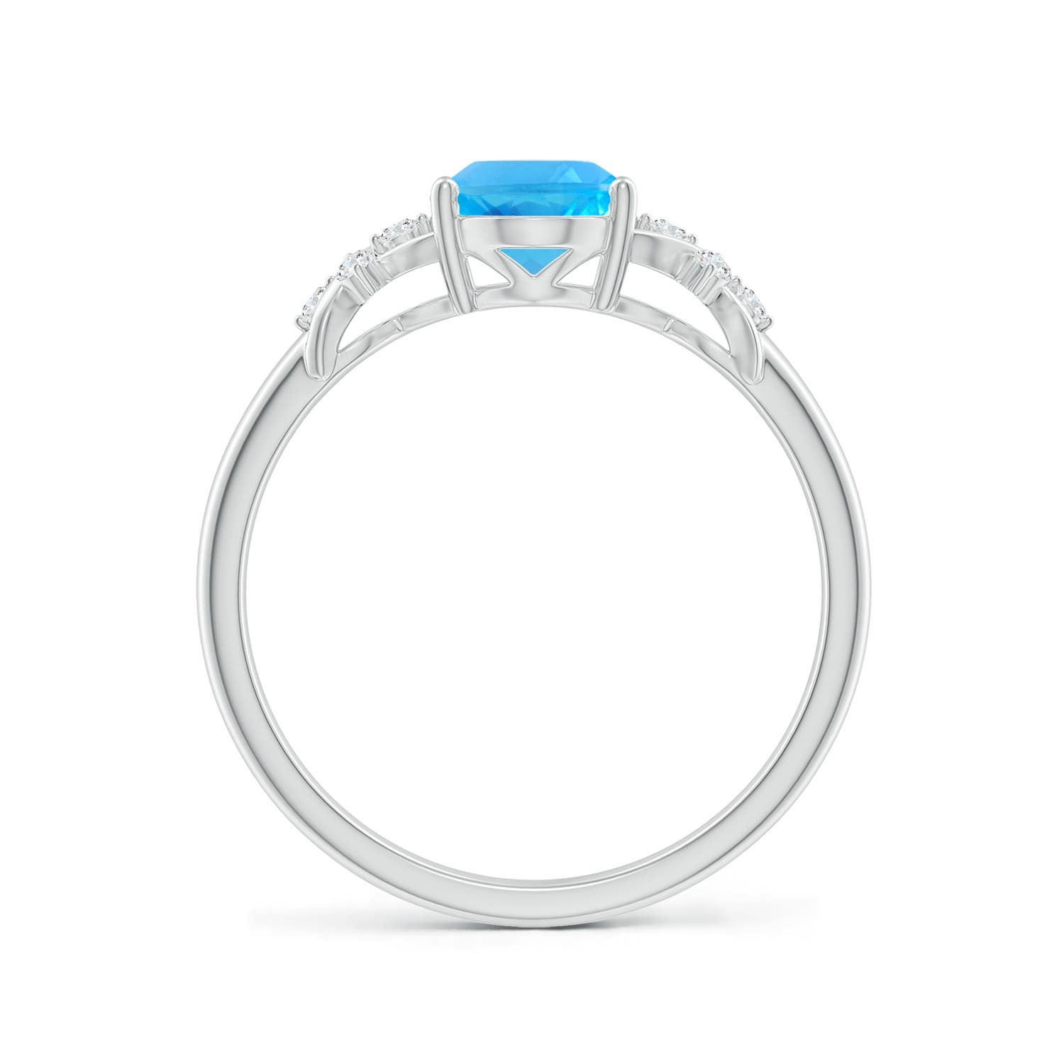 AAA - Swiss Blue Topaz / 1.58 CT / 14 KT White Gold