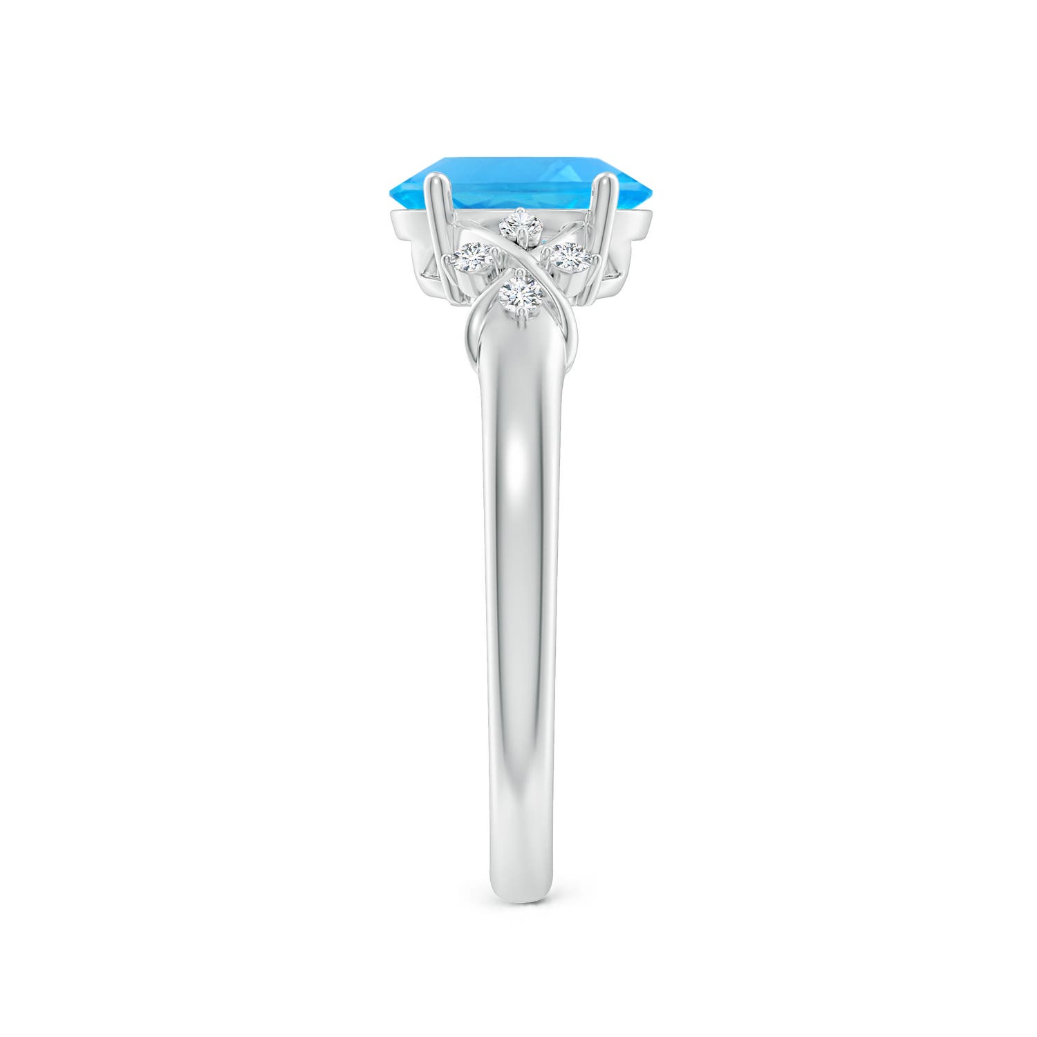 AAA - Swiss Blue Topaz / 1.58 CT / 14 KT White Gold