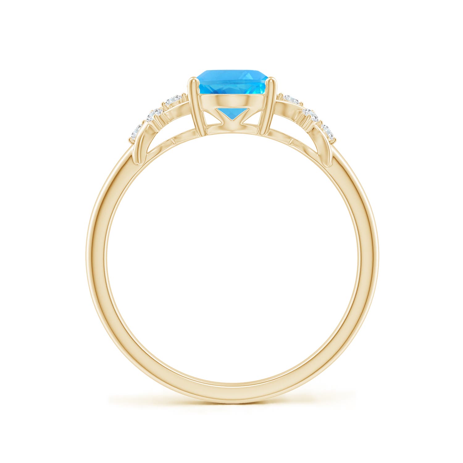 AAA - Swiss Blue Topaz / 1.58 CT / 14 KT Yellow Gold